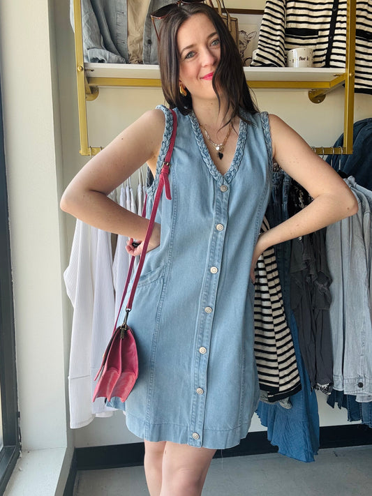 Light Denim Braided Dress