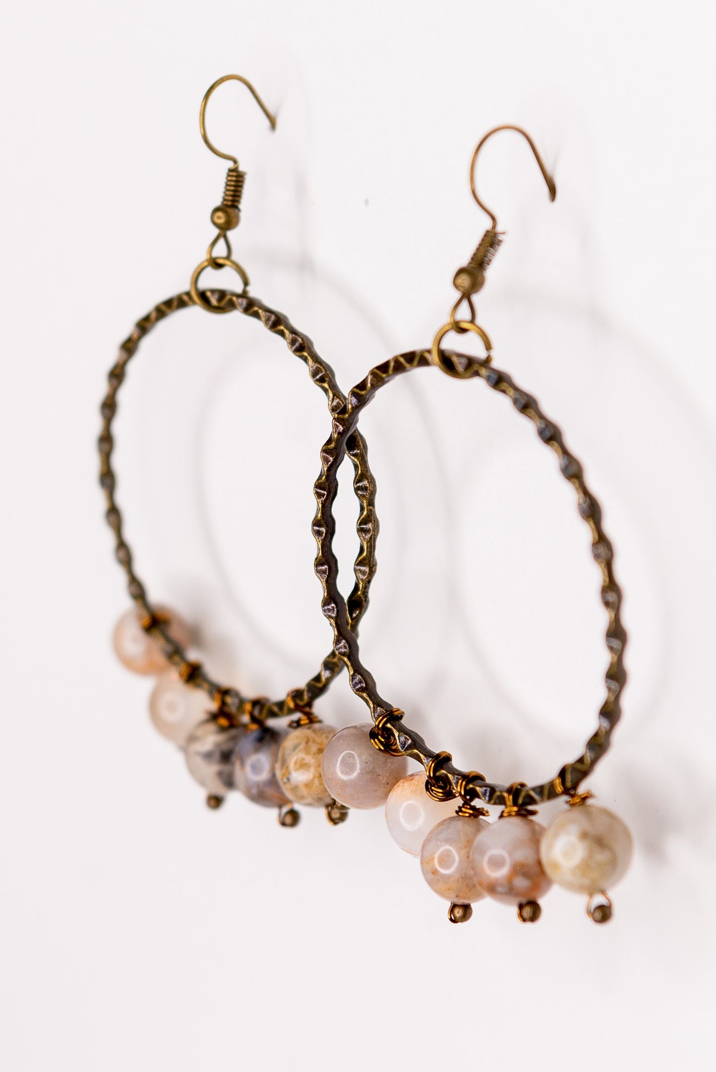 Rosetta Bamboo Agate Earrings