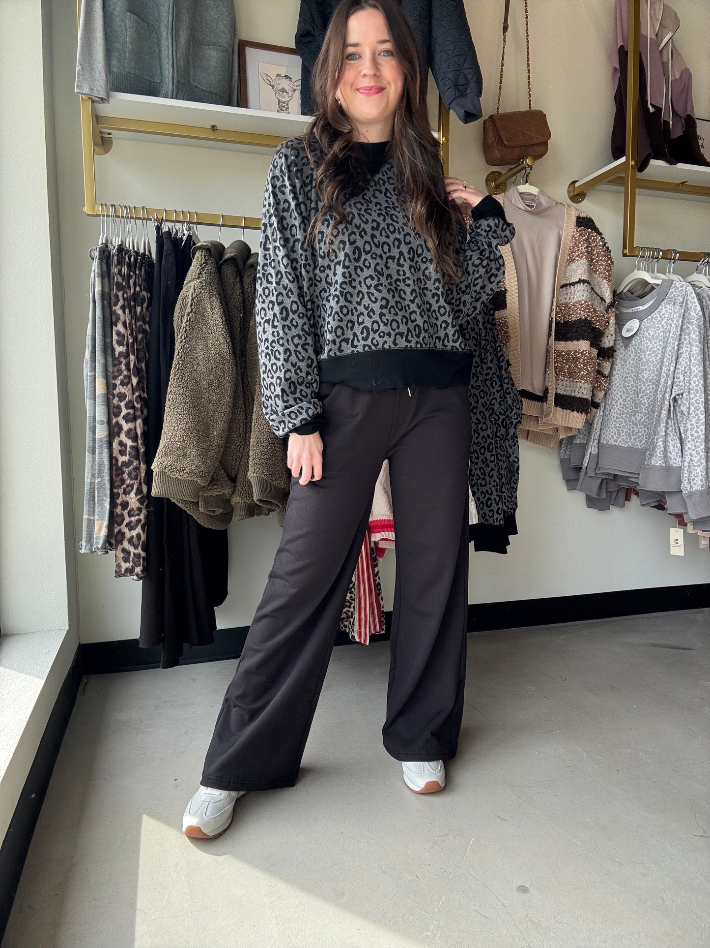 Jenna Wide Leg Fleece Pants