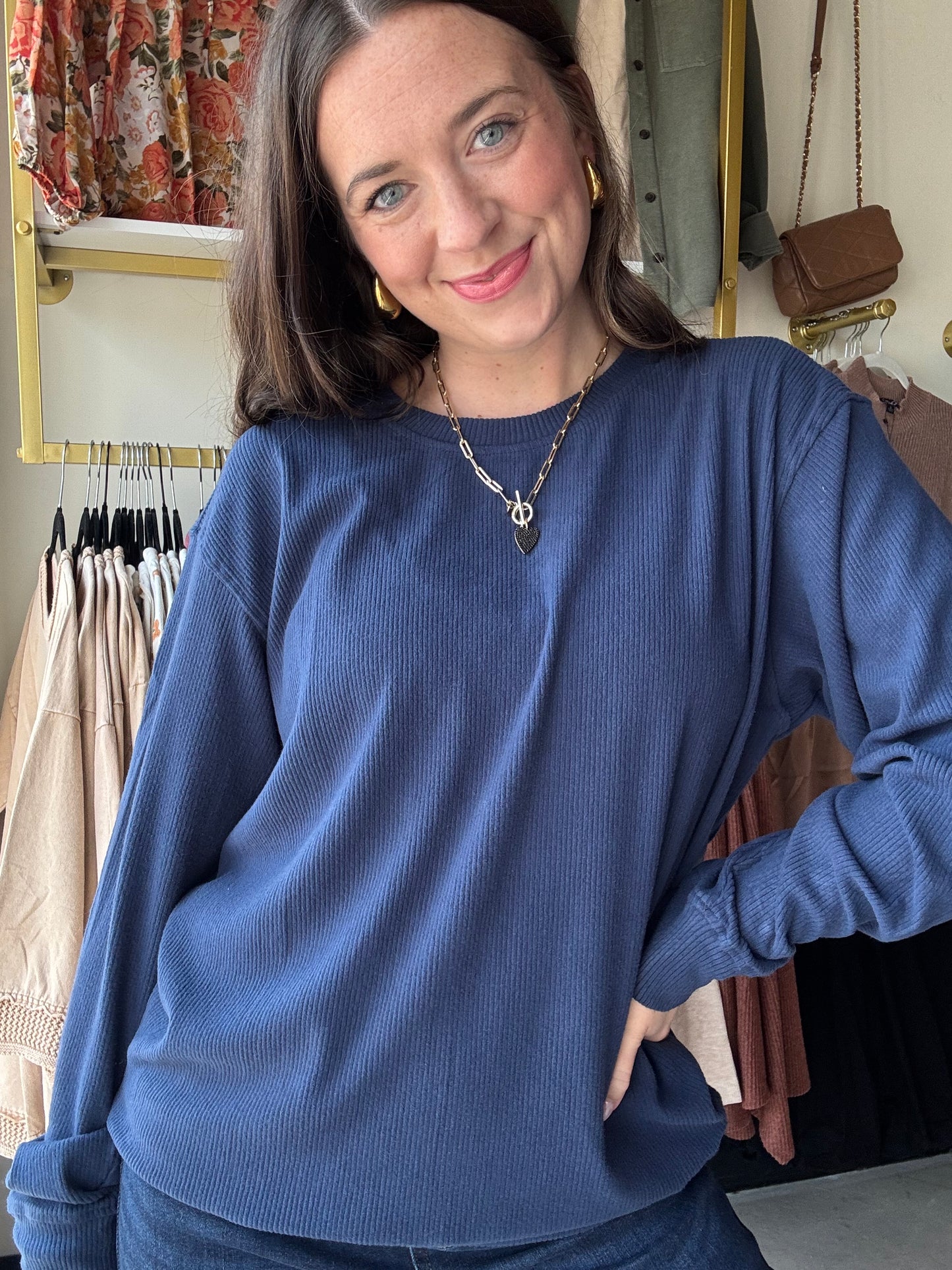 Navy Corrine Pullover