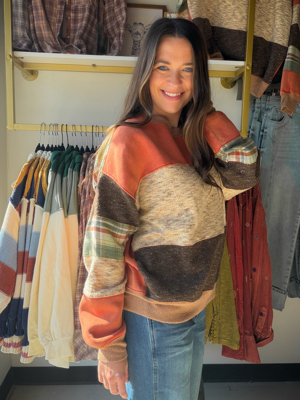 Rust Olive Mineral Washed Pullover