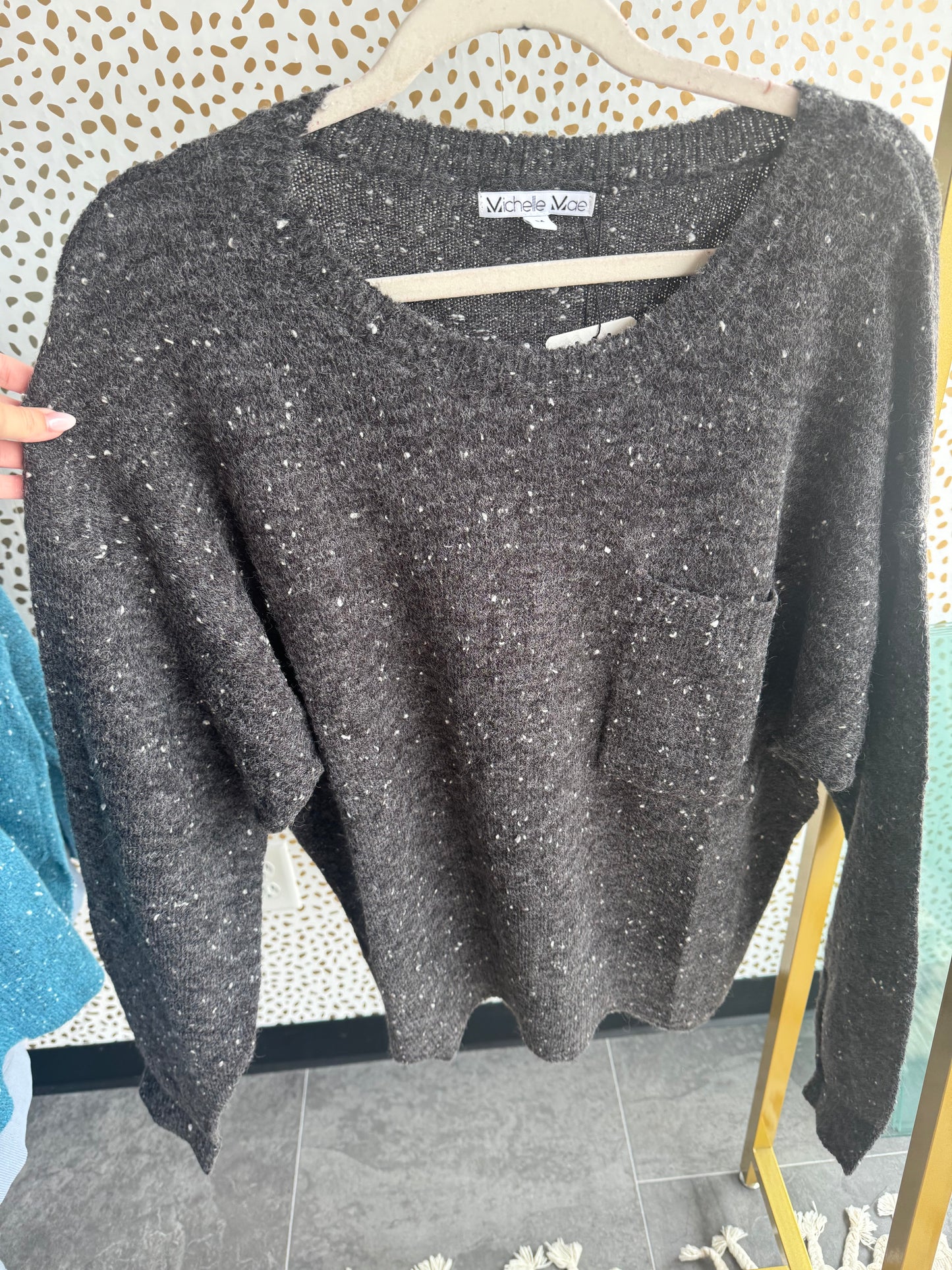 Charcoal Confetti Sweater