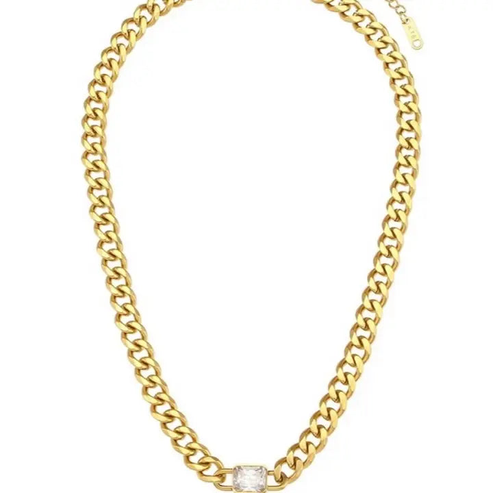 Chain Diamond Pendant Necklace