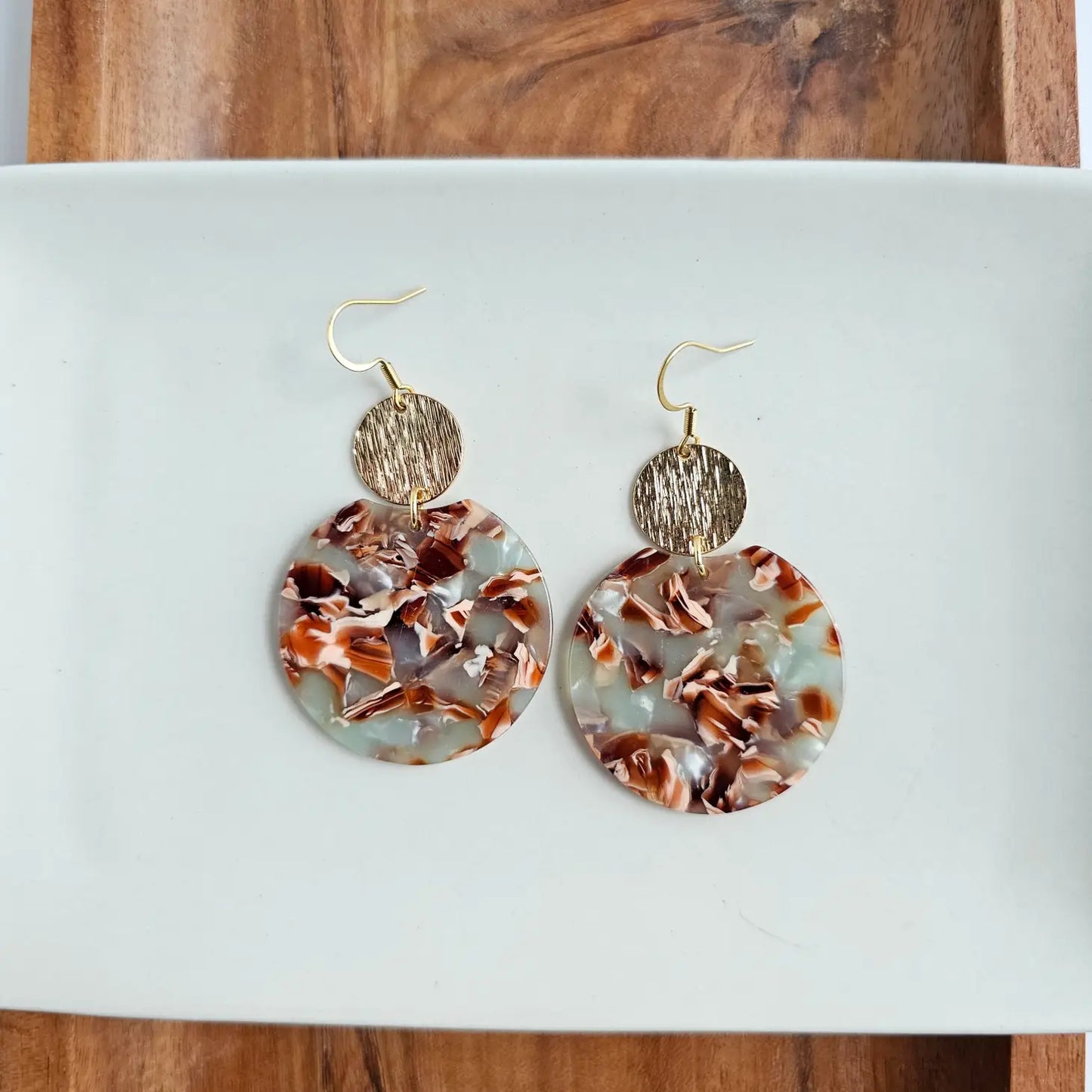 Seafoam and Rust Zoe Earrings