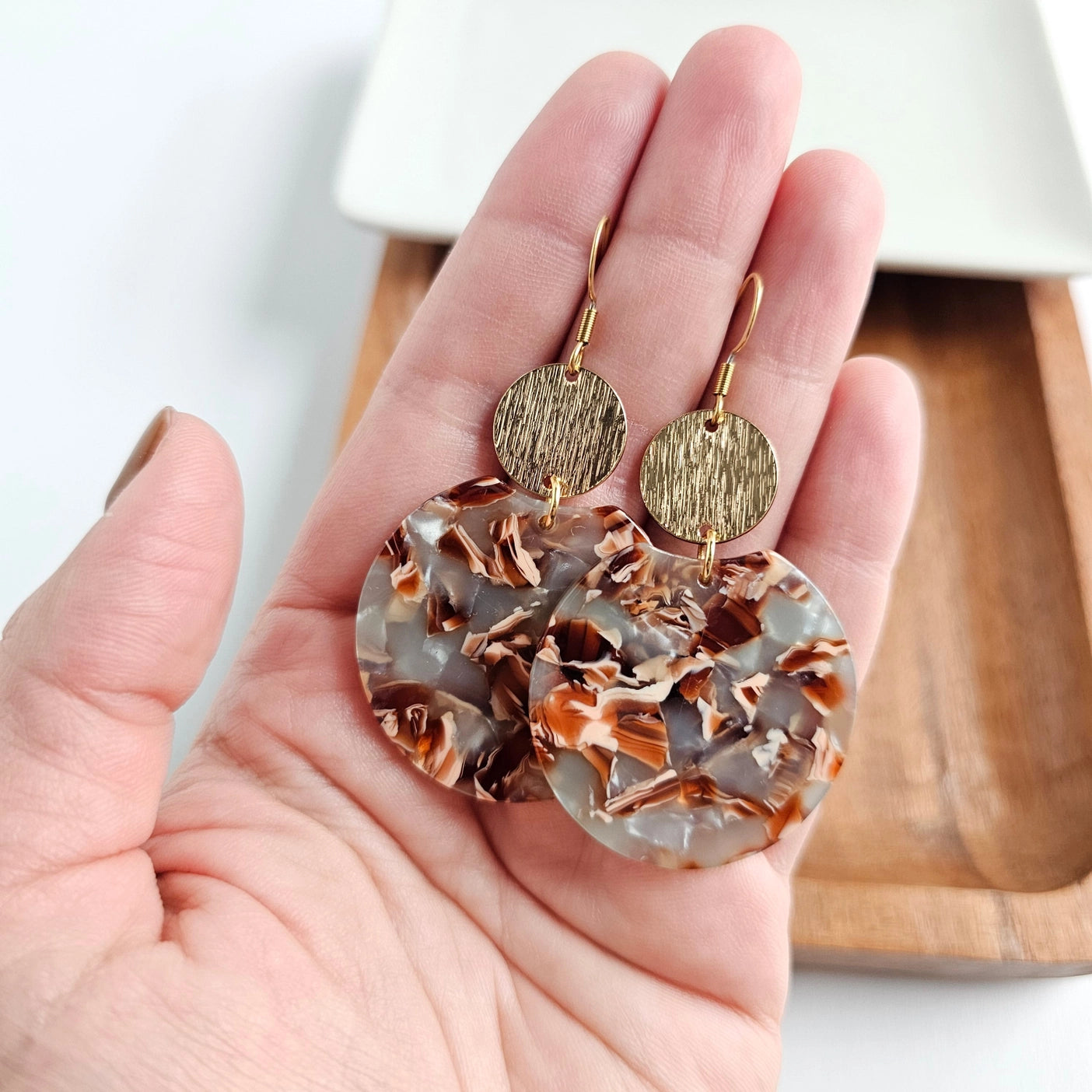 Seafoam and Rust Zoe Earrings