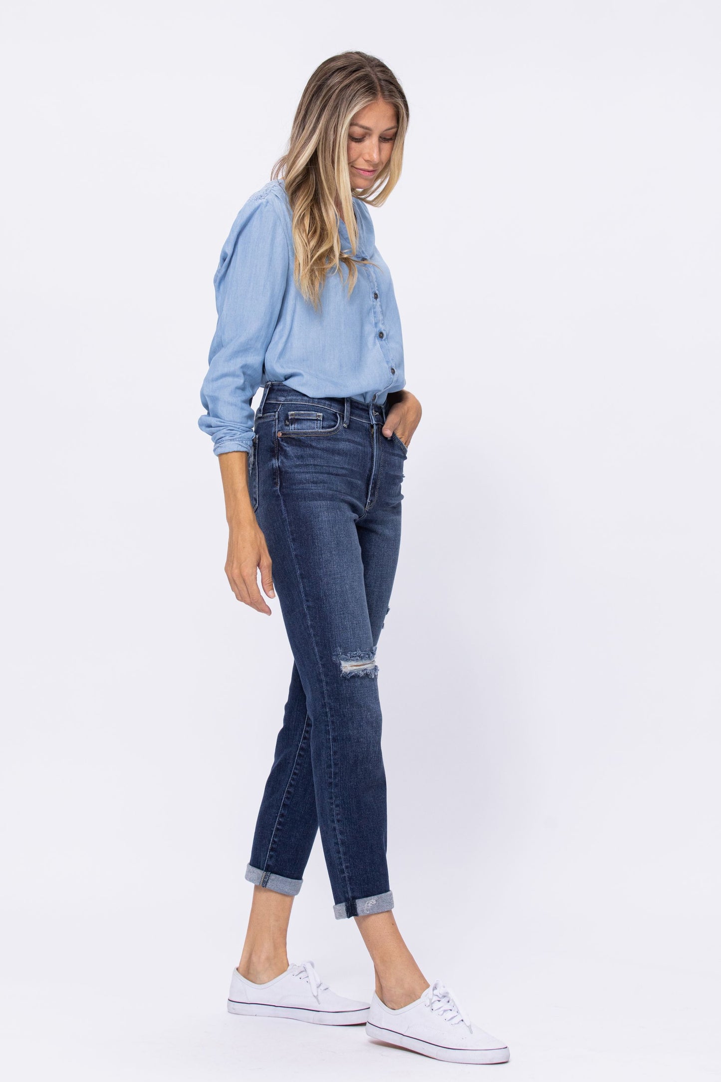High Rise Boyfriend Denim - Plus Size