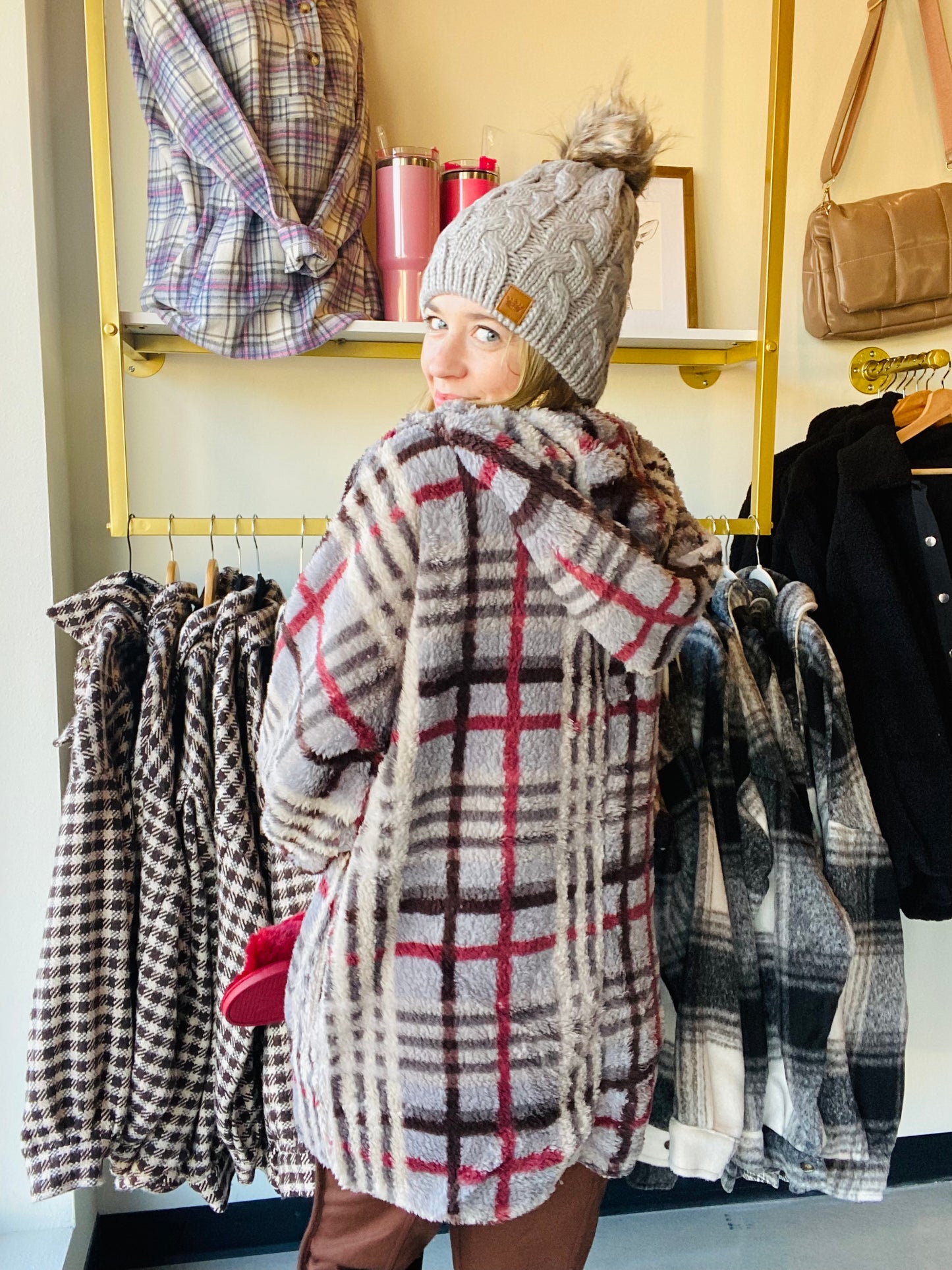 Grey Mix Checkered Hoodie