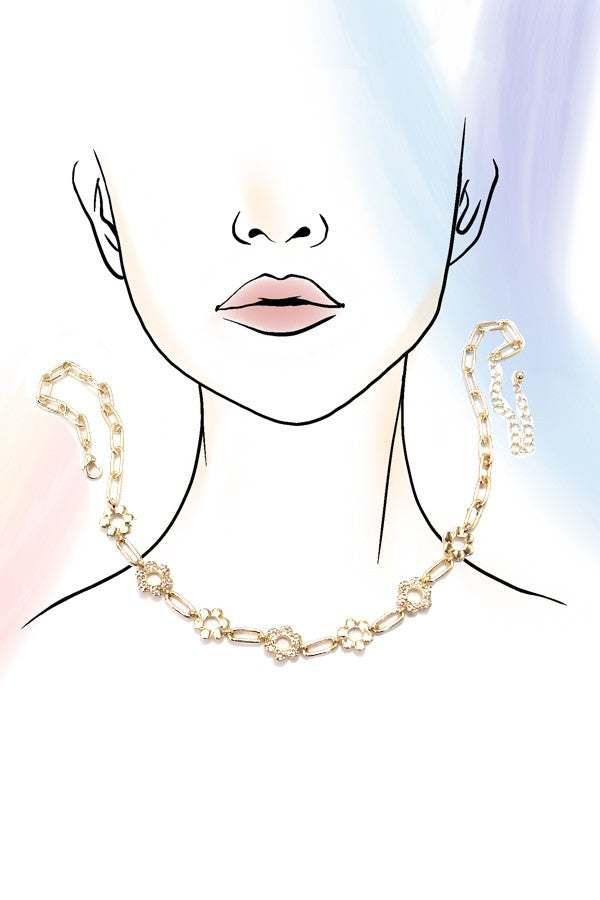 Daisy Rhinestone Necklace