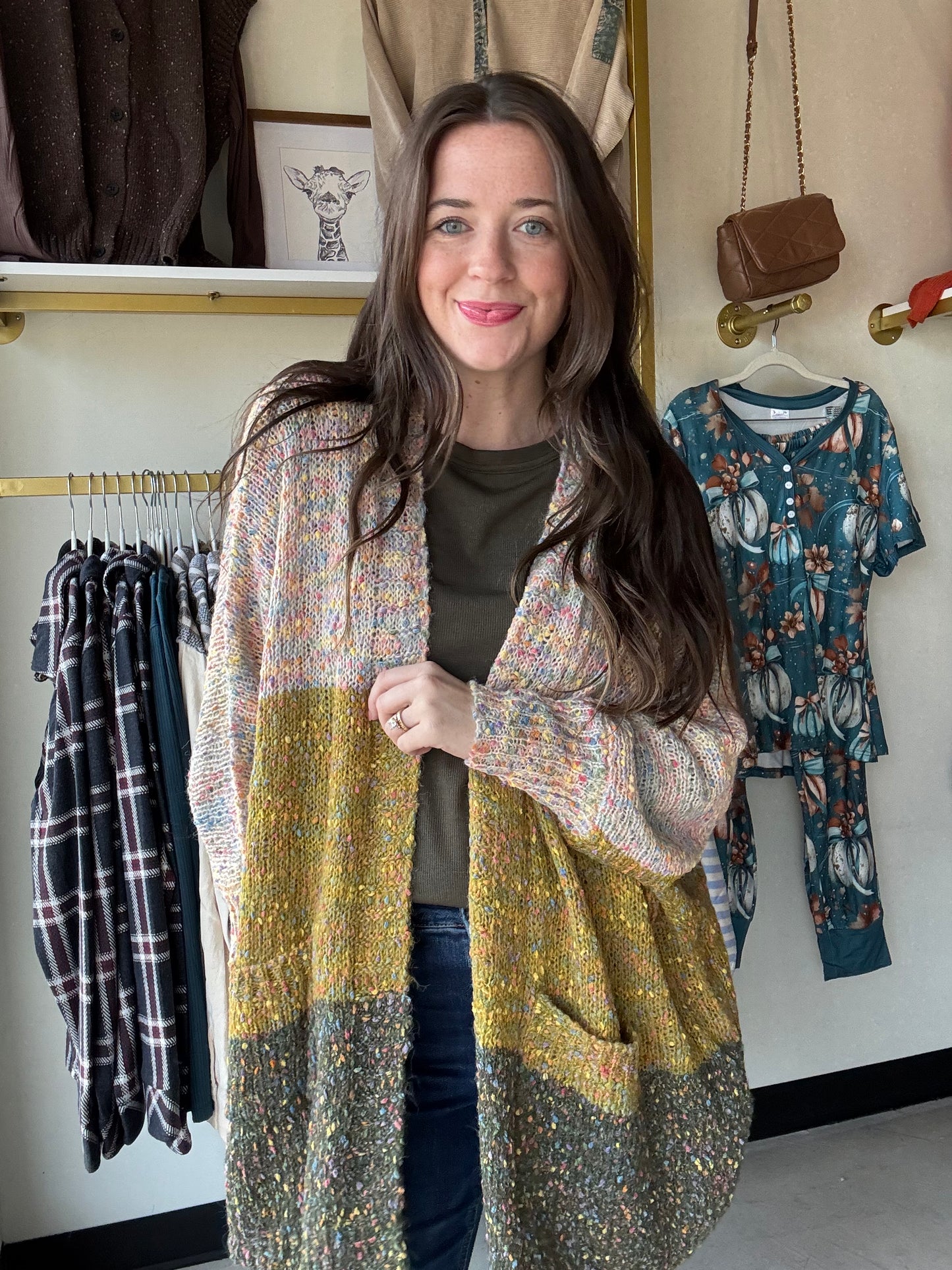 Green Mix Confetti Cardigan