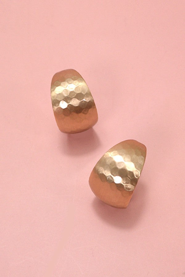 Hammered Huggie Earrings