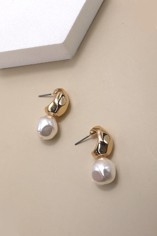 Pearl Gold Drop Earrings