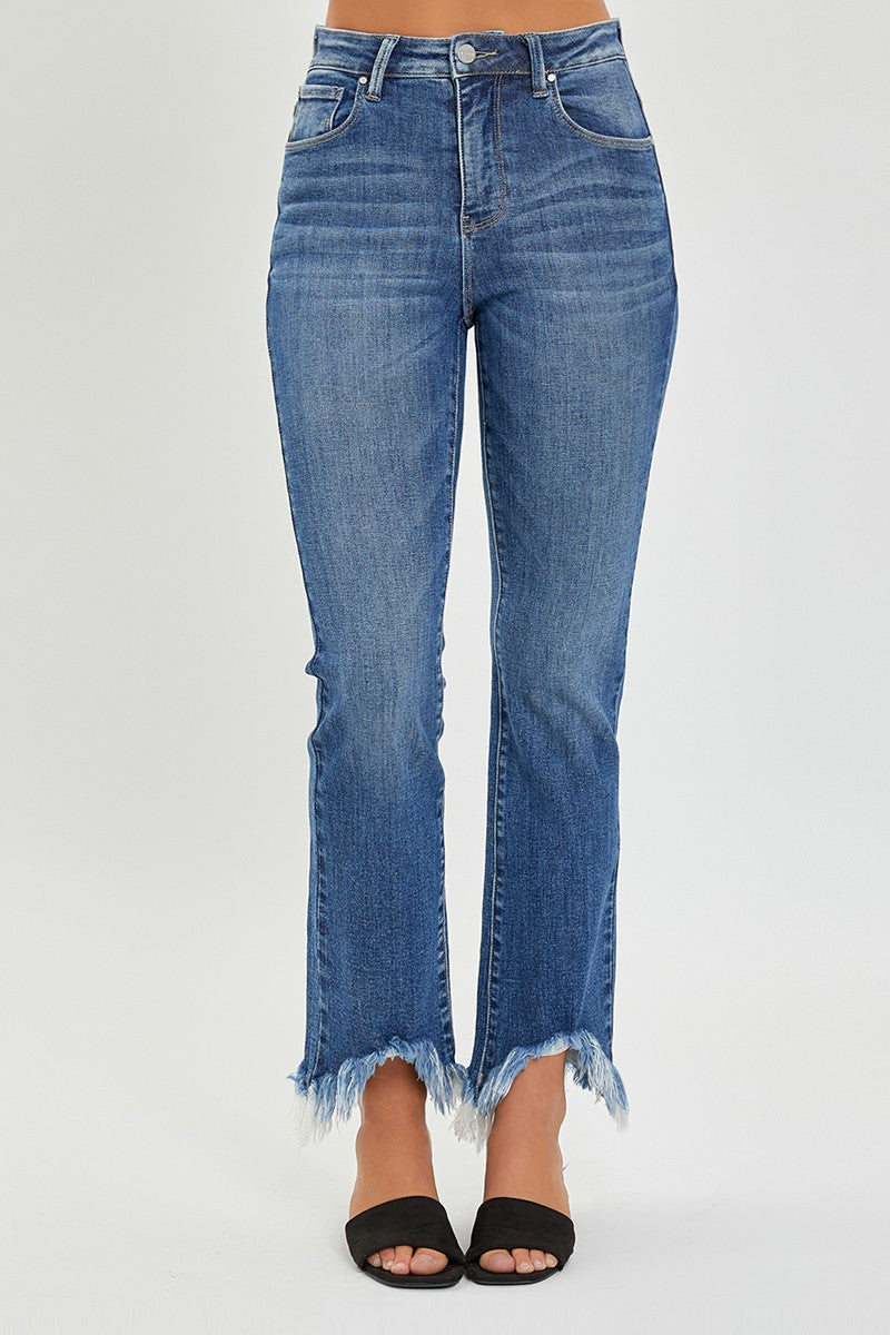 Risen High Rise Ankle Fray Denim