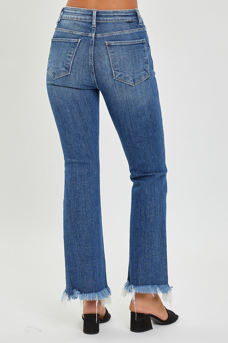Risen High Rise Ankle Fray Denim