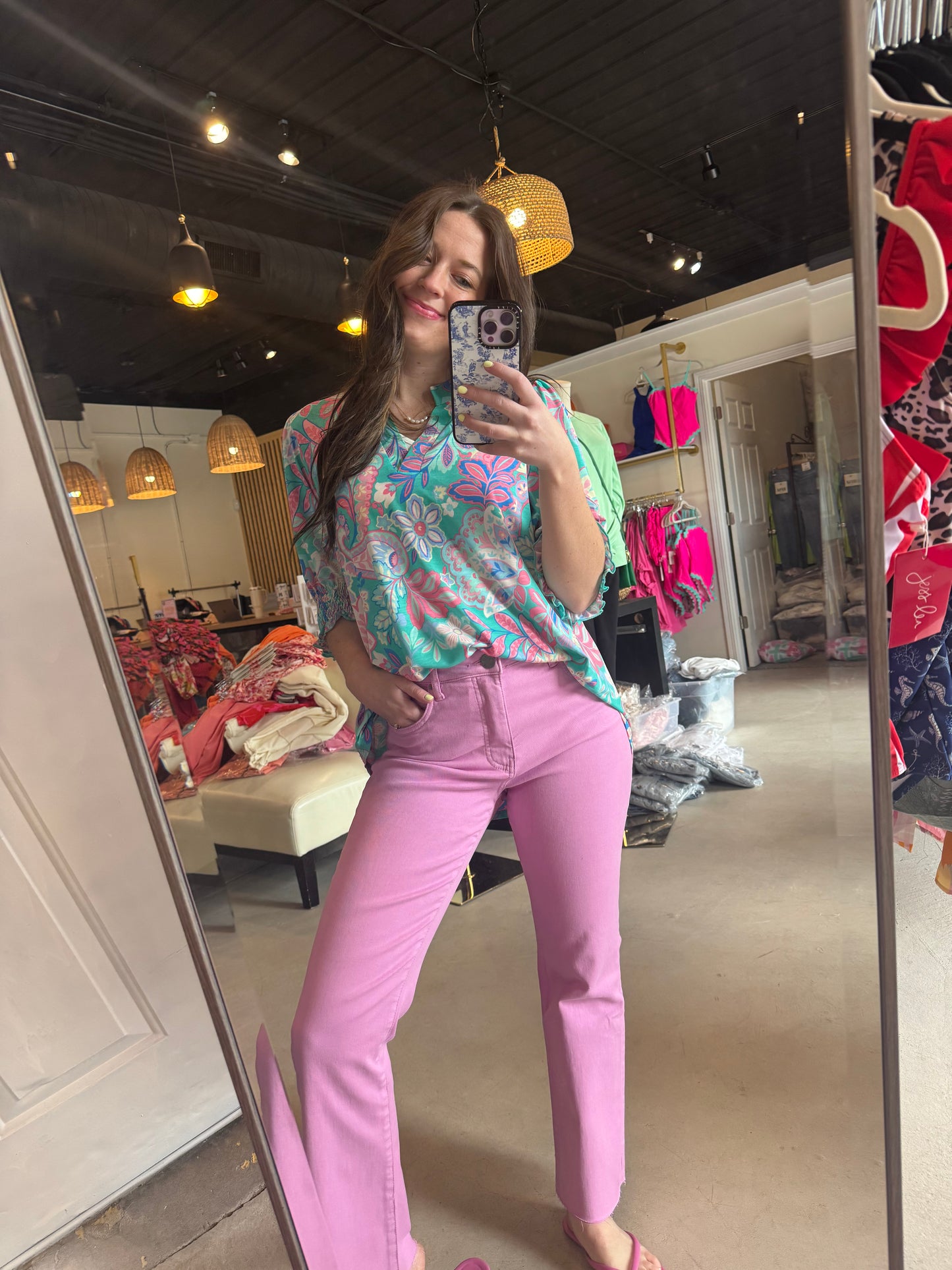 Wild Berry Kelsey Ankle Flare - Kut