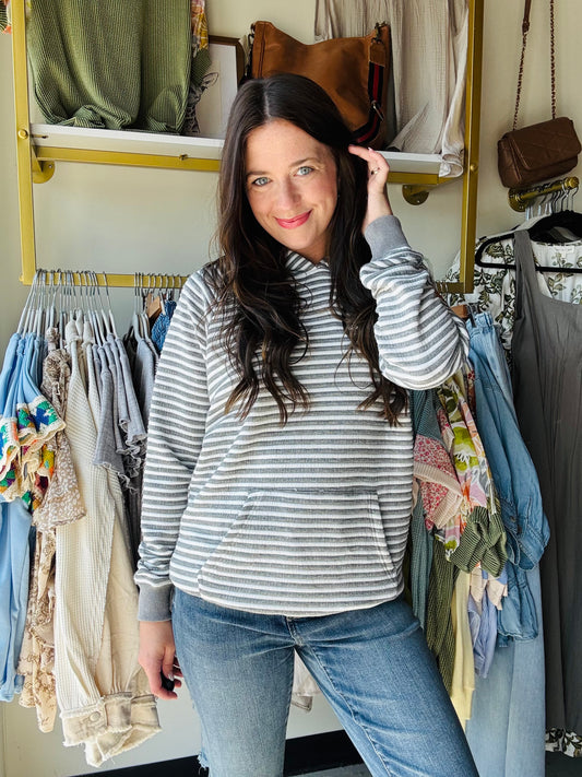 Charcoal Striped Tatum Hoodie