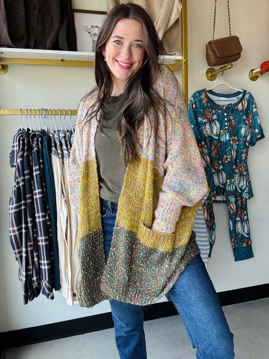 Green Mix Confetti Cardigan
