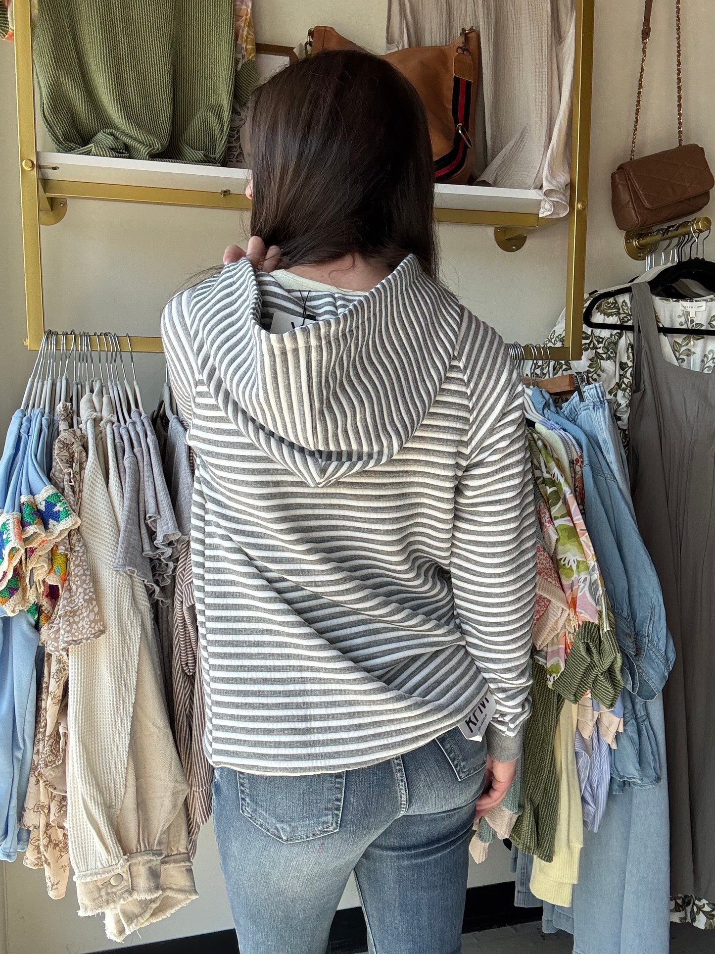 Charcoal Striped Tatum Hoodie