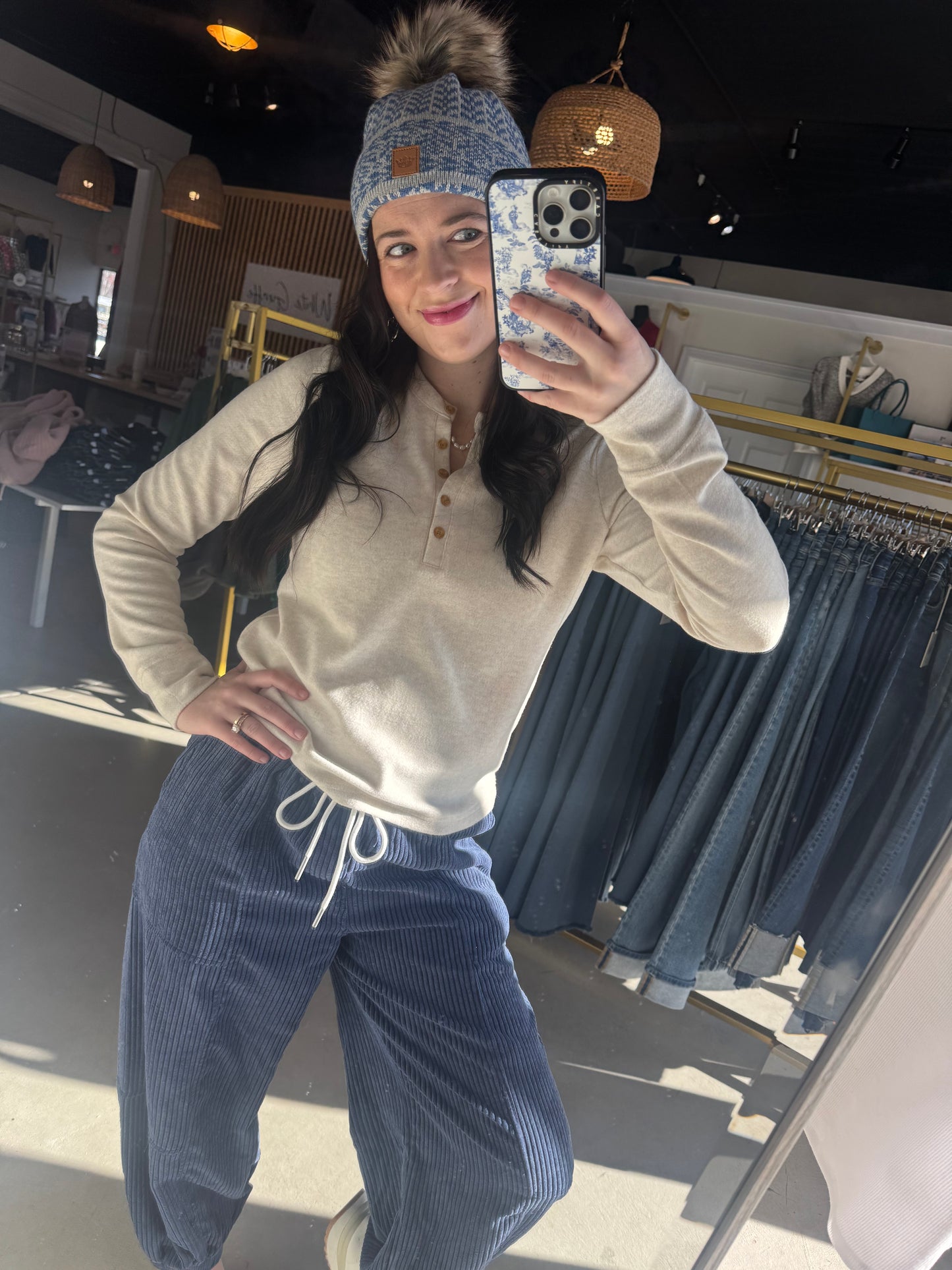 Heather Oatmeal Aeries Top