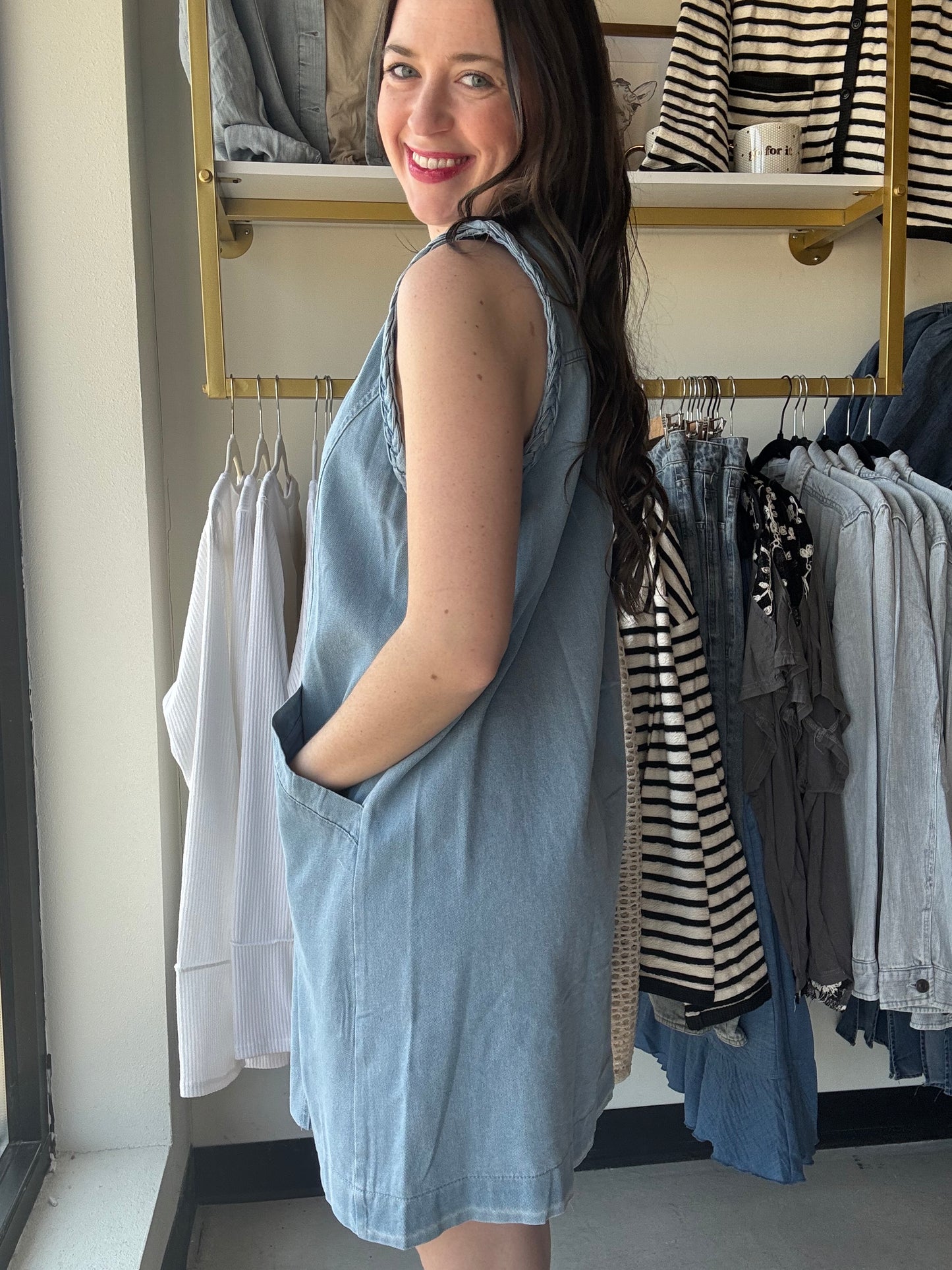 Light Denim Braided Dress