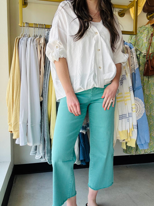 Island Green Cropped Chloe Denim - RFM