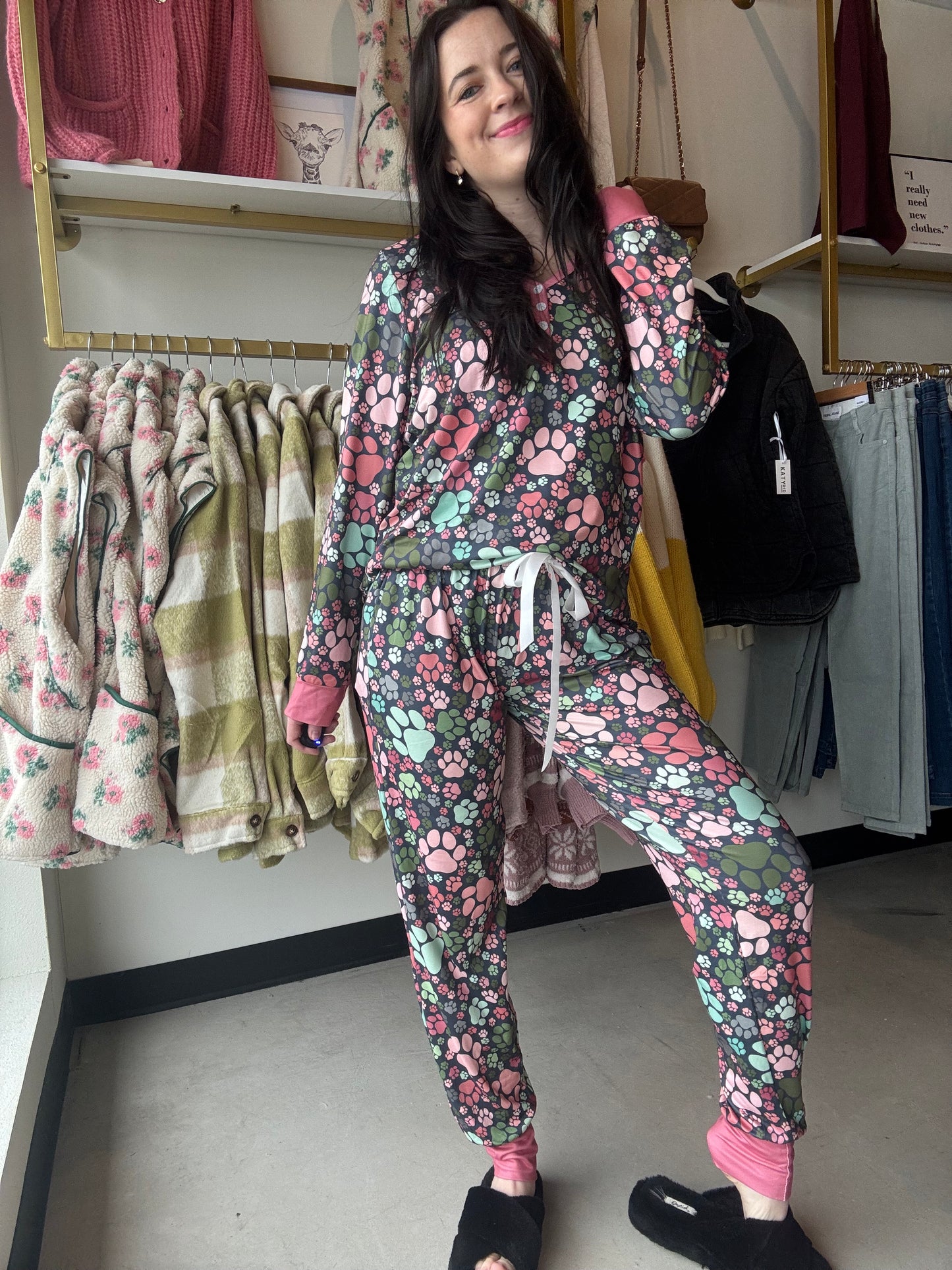 Paw Print Jogger PJ Set