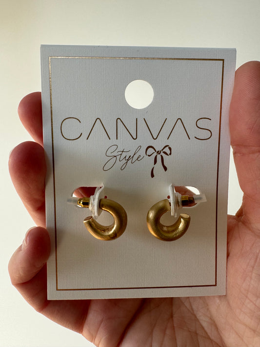 Alison Hoop Earrings - Satin Gold