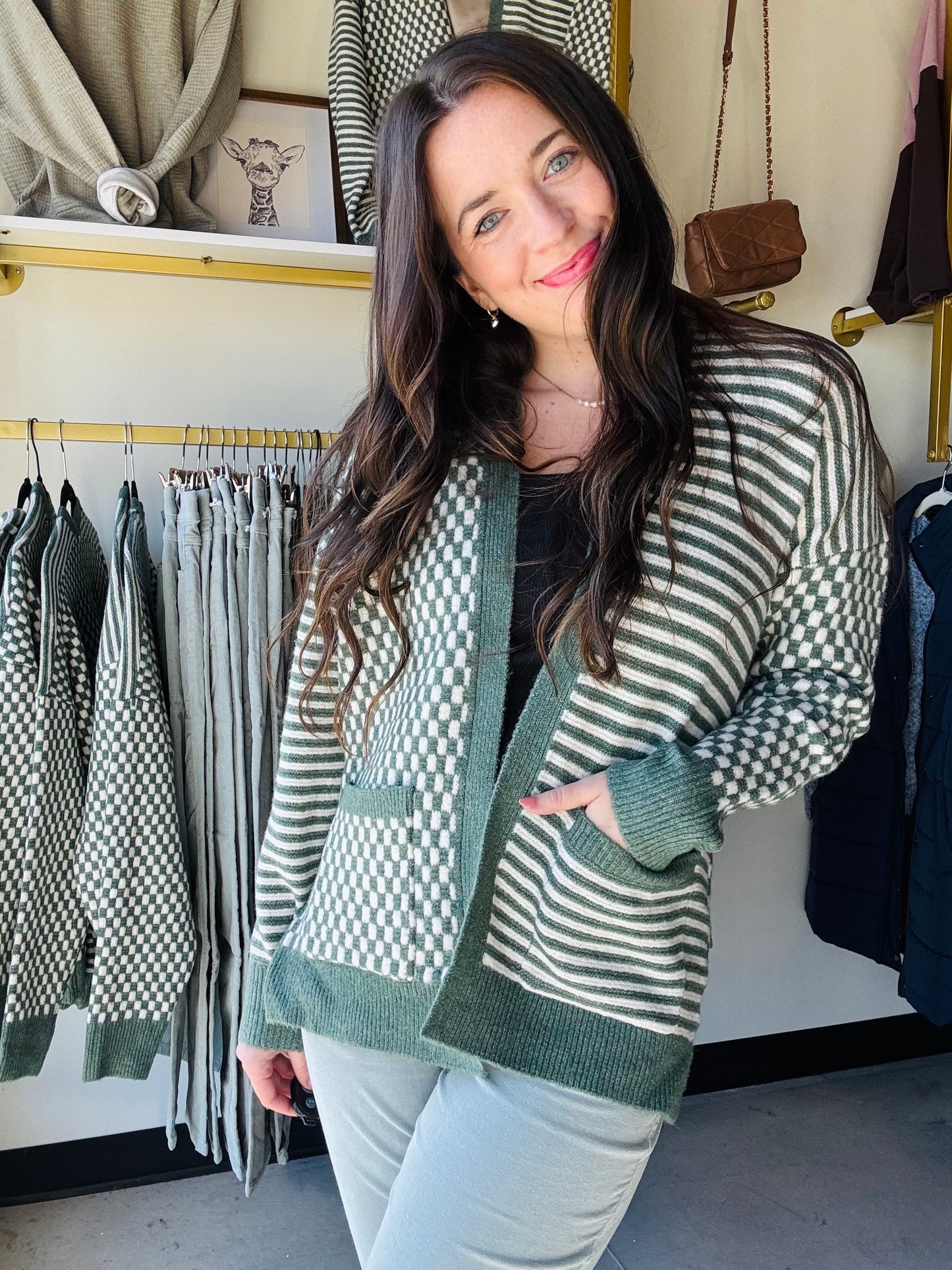 Dark Sage Asymmetrical Cardigan