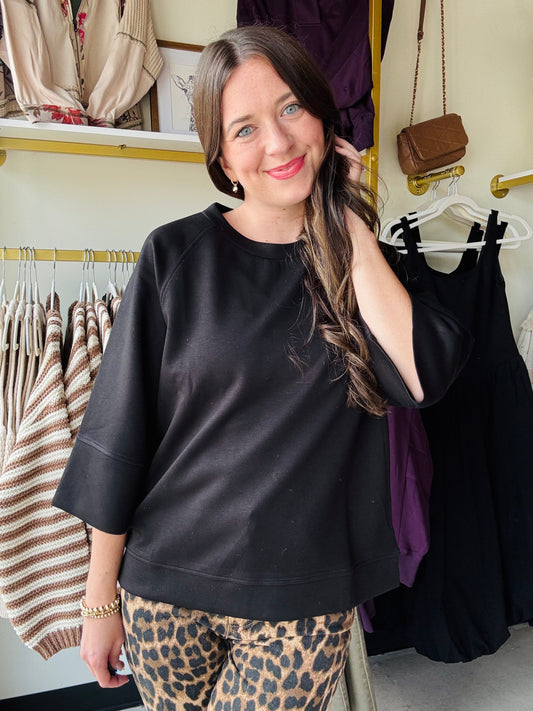 Black Short Sleeve Pullover