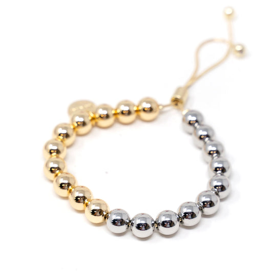 Two Tone Adjustable Bracelet  - 8mm