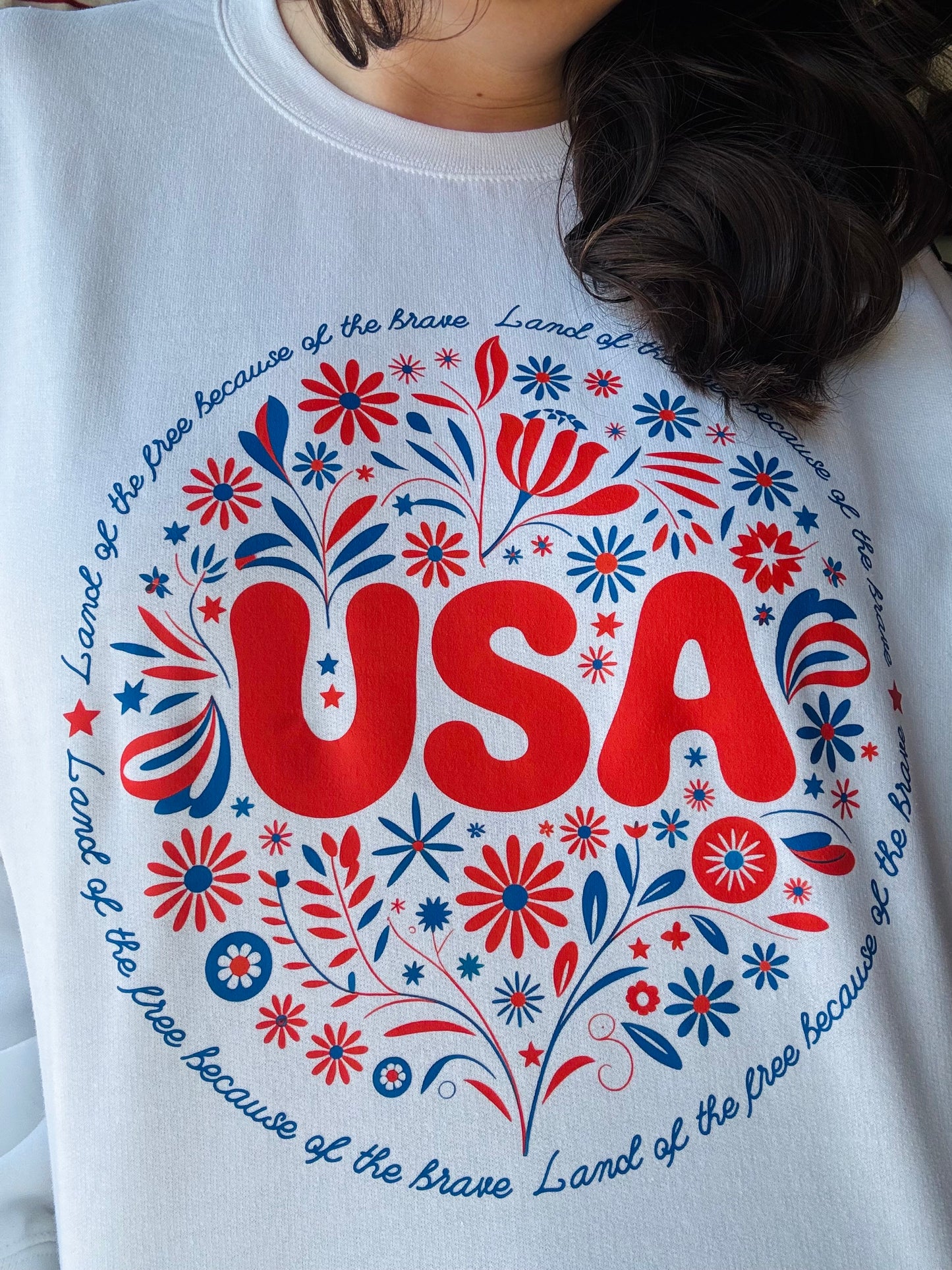White USA Crewneck