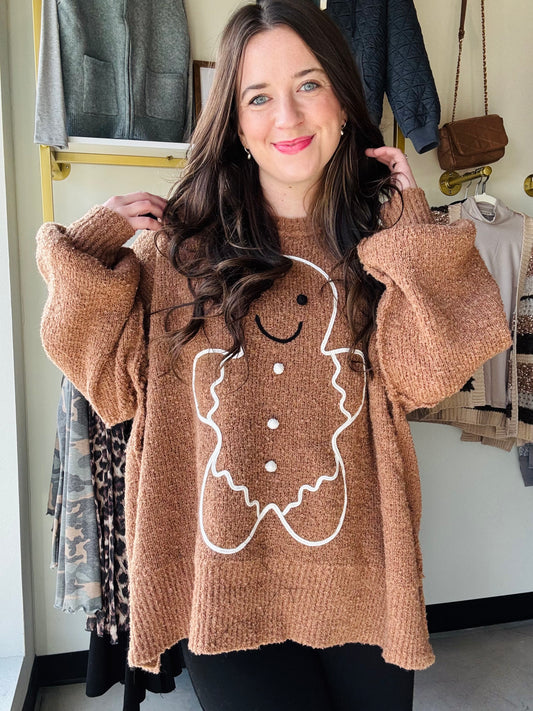 Gingerbread Man Oversized Sweater