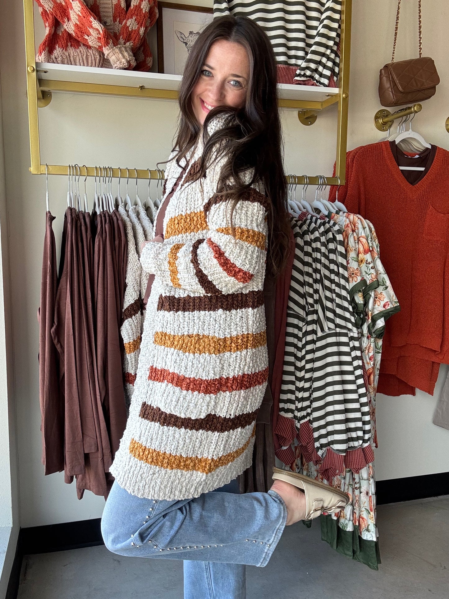 Fall Stripes Cozy Cardigan