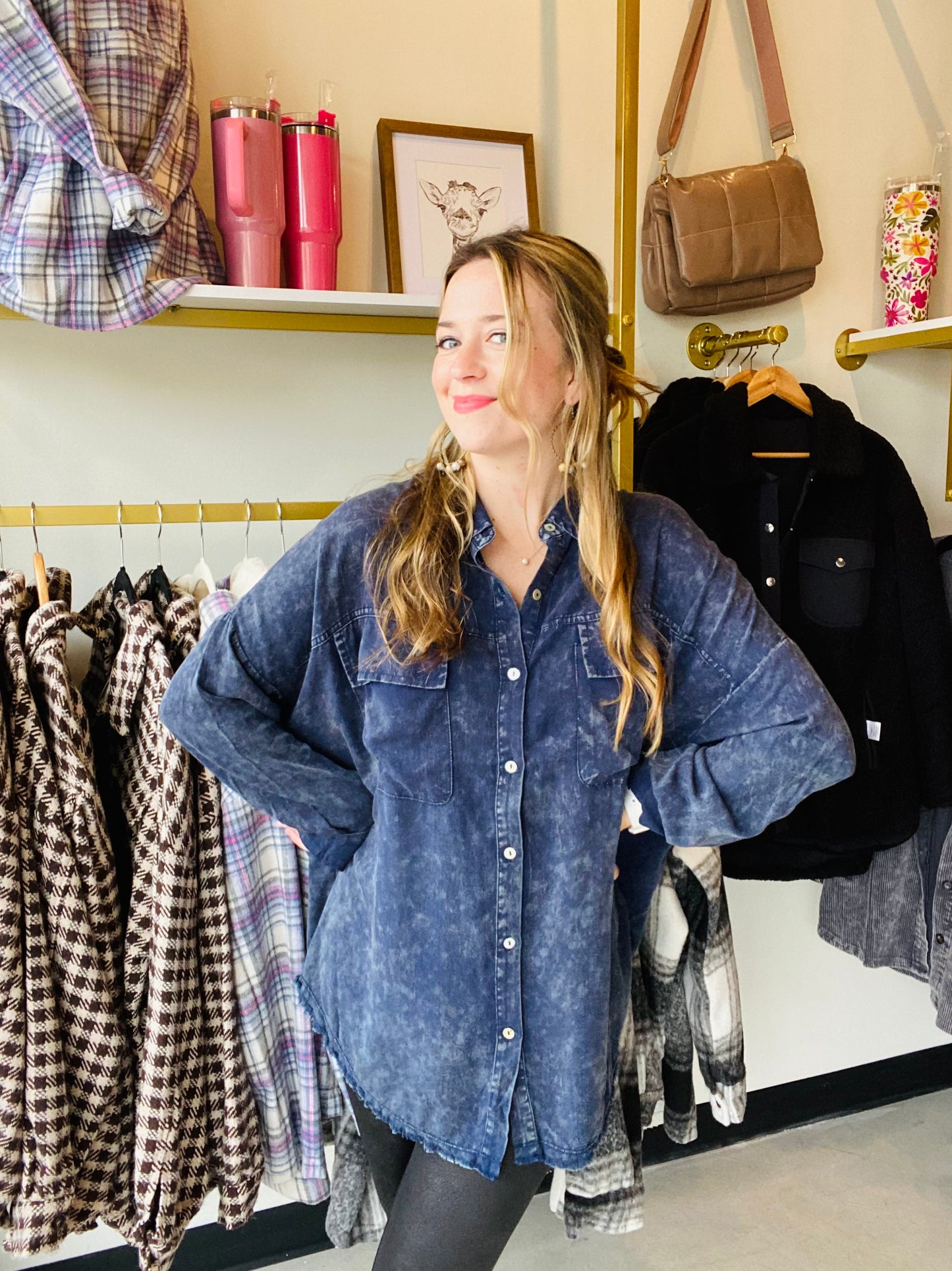 Vintage Mineral Wash Button Up