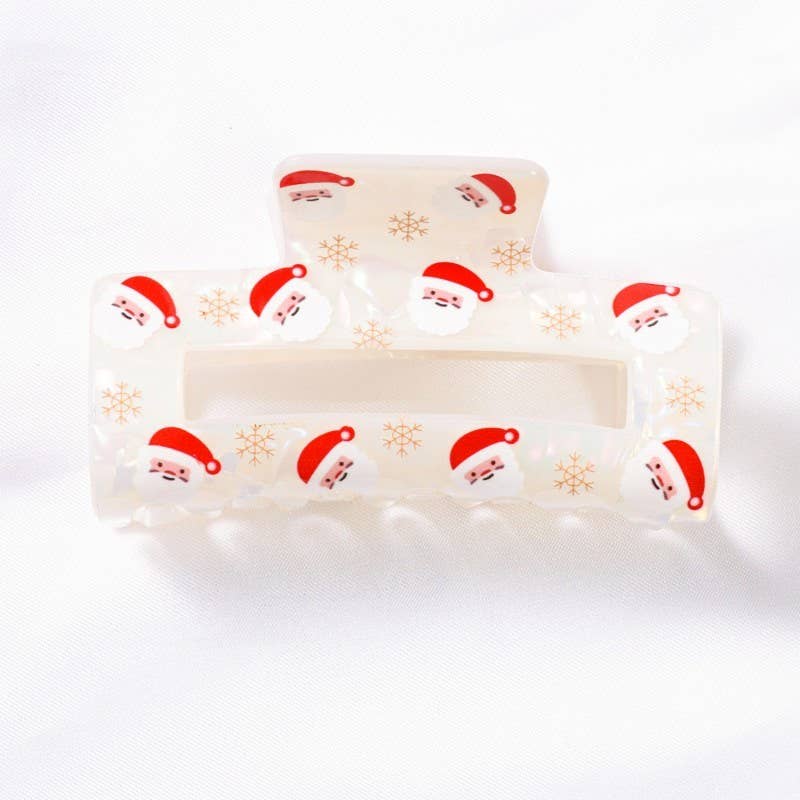 Santa Snowflake Claw Clip
