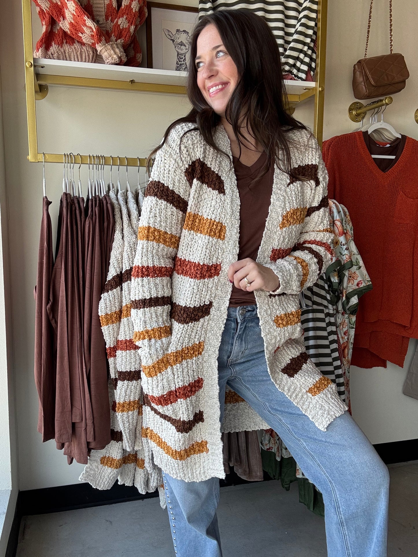 Fall Stripes Cozy Cardigan