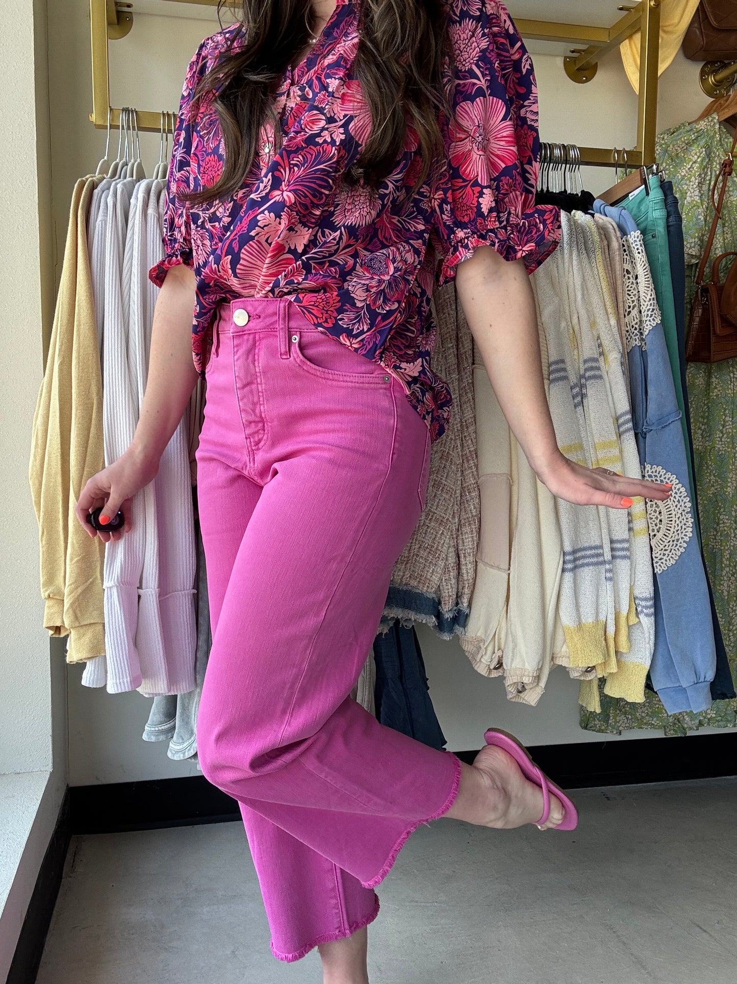 Pink Rouge Cropped Chloe Denim - RFM