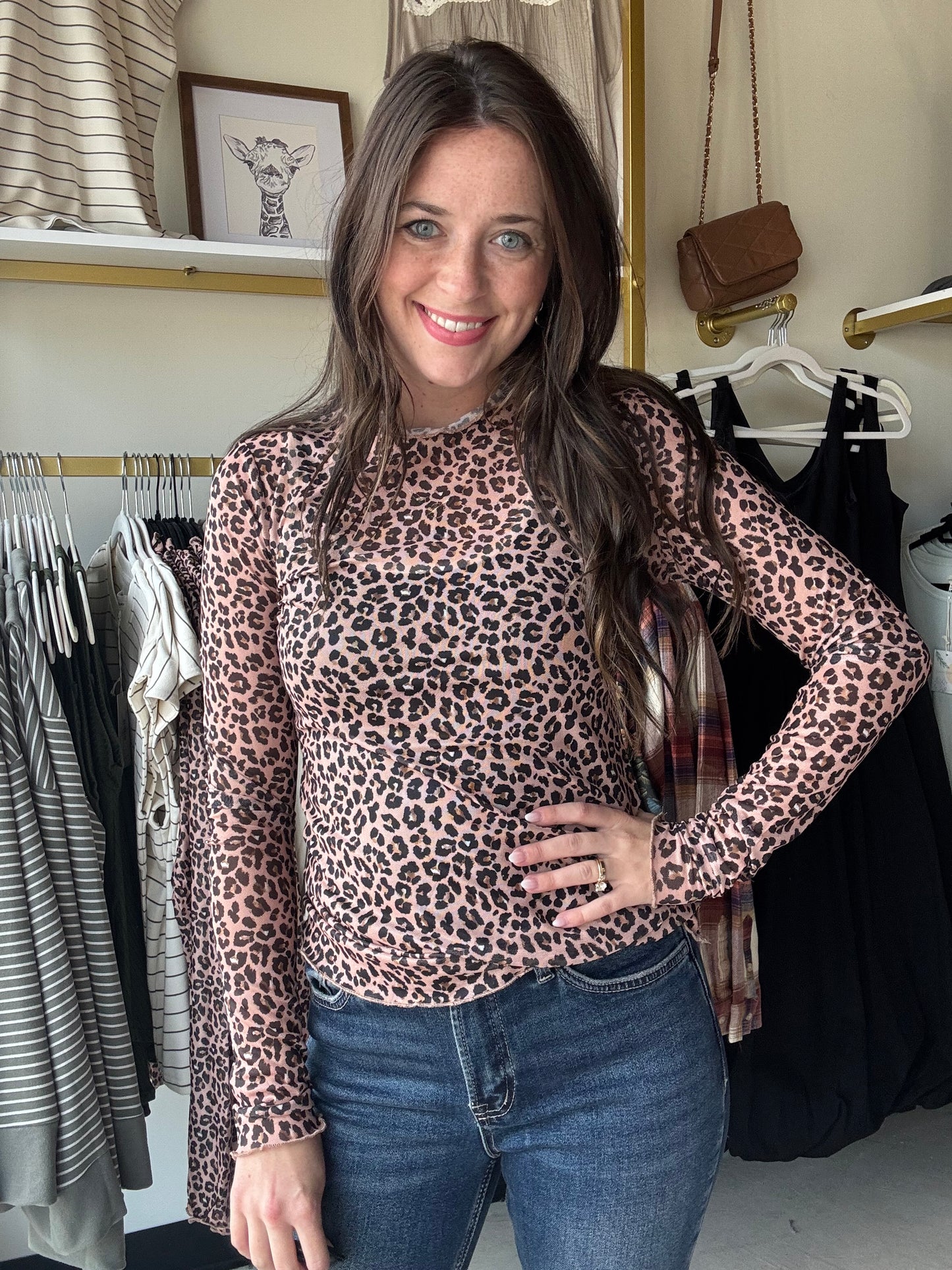 Keagen Mesh Top - Leopard
