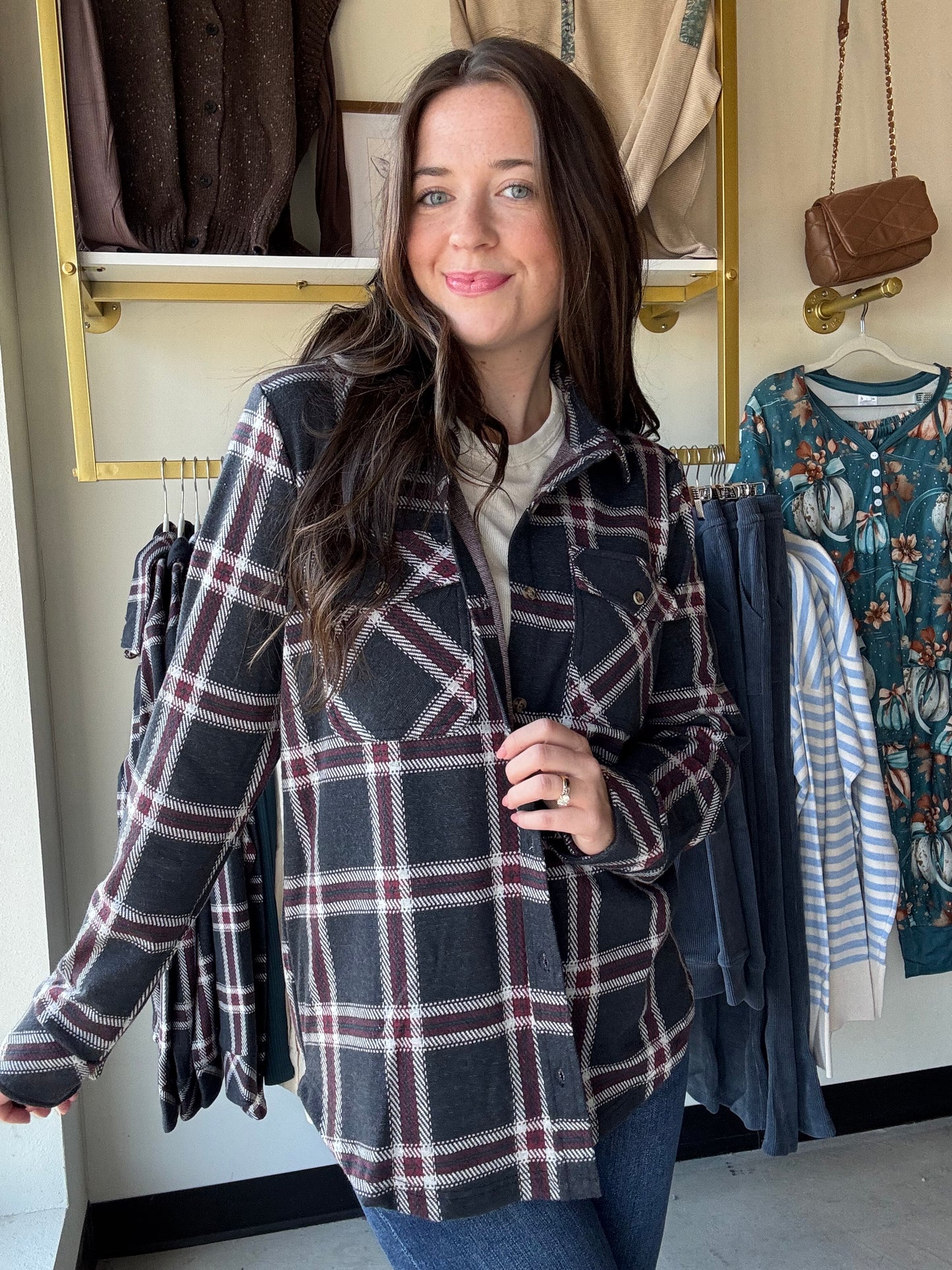 Navy & Red Plaid Cassian Shirt