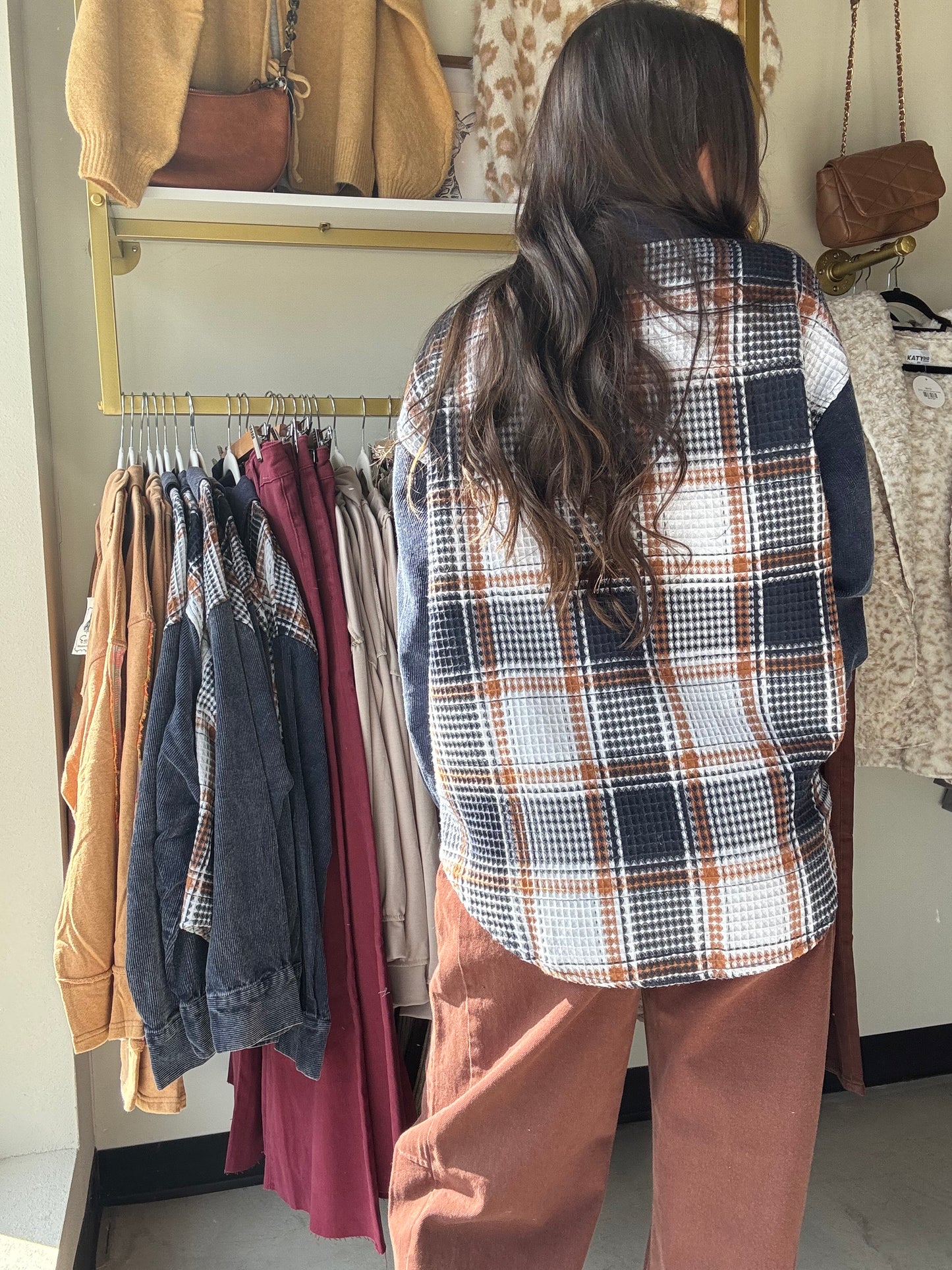 Waffle Plaid Mixed Shacket