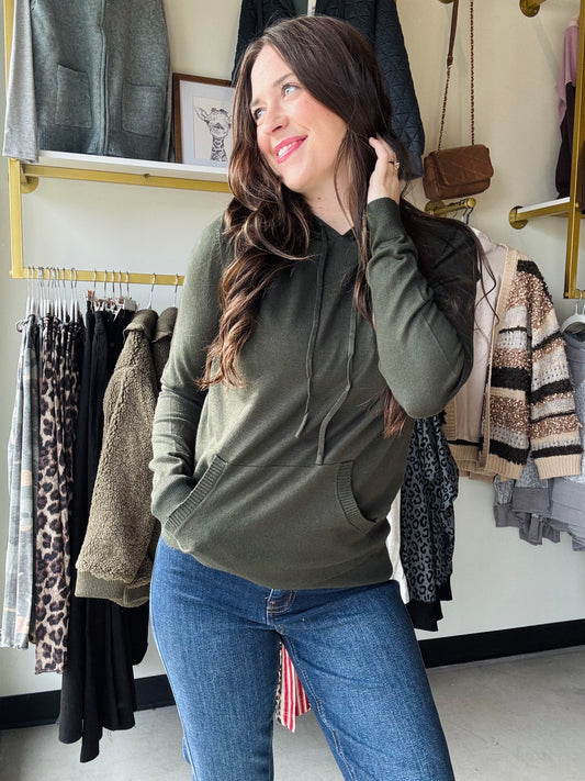 Dark Olive Sweater Hoodie