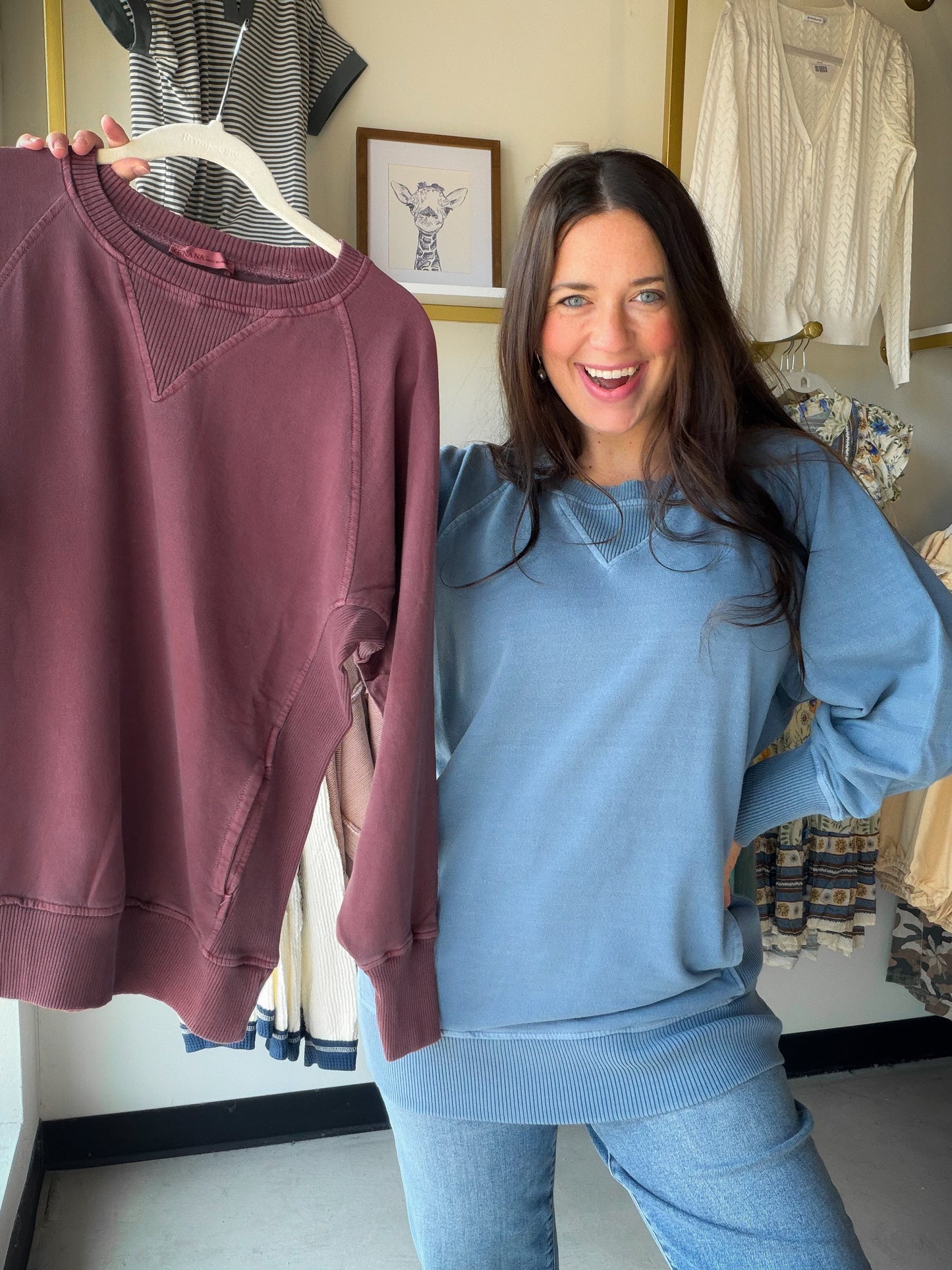 Dusty Blue Pigment Dyed Pullover