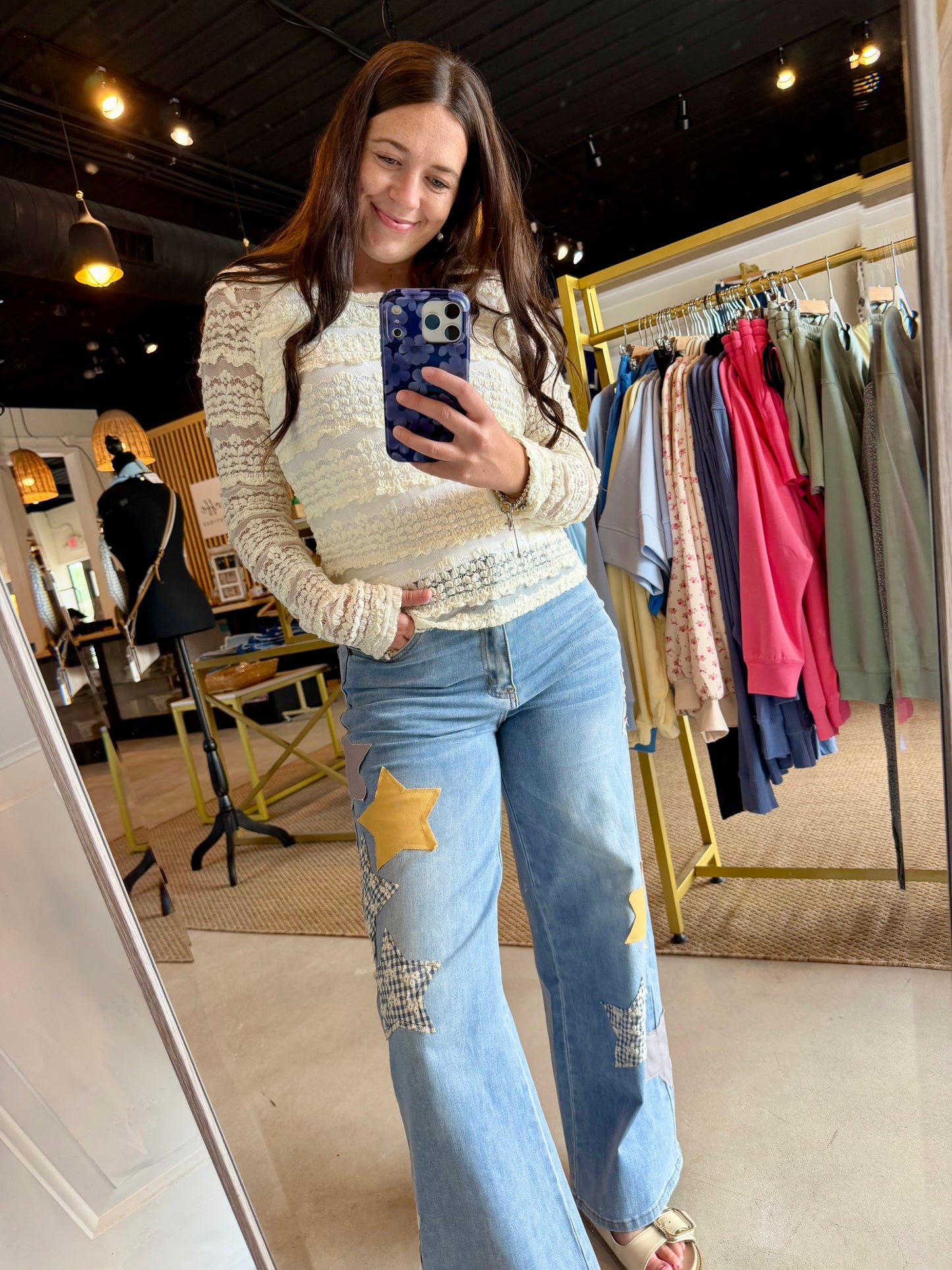 Ruffle Flower Lace Top