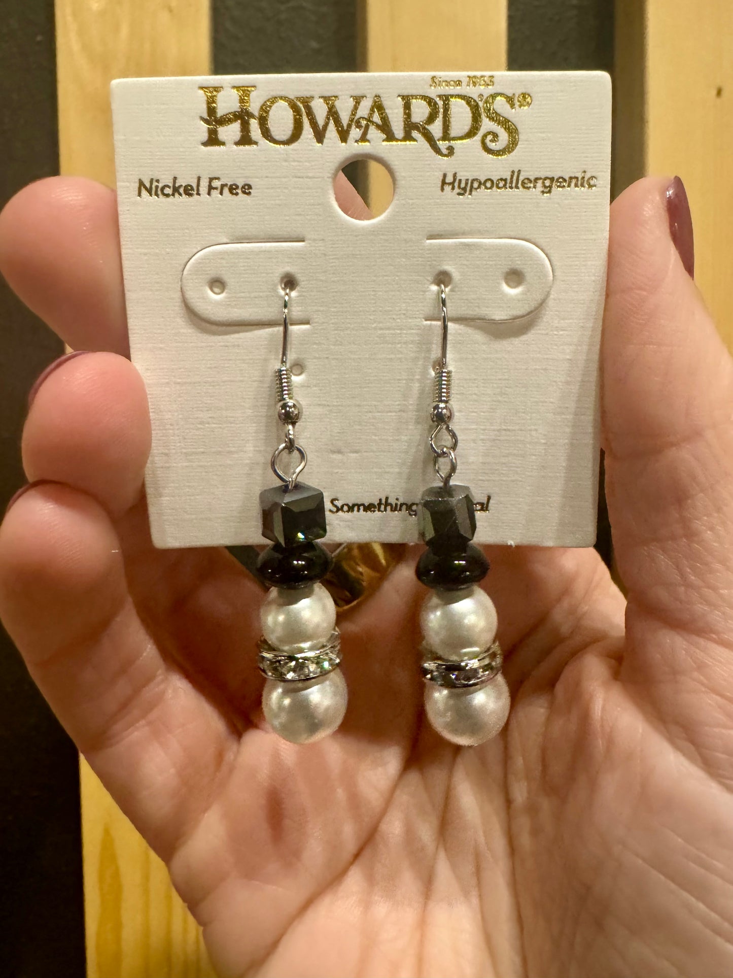 Pearl Snowman Earrings
