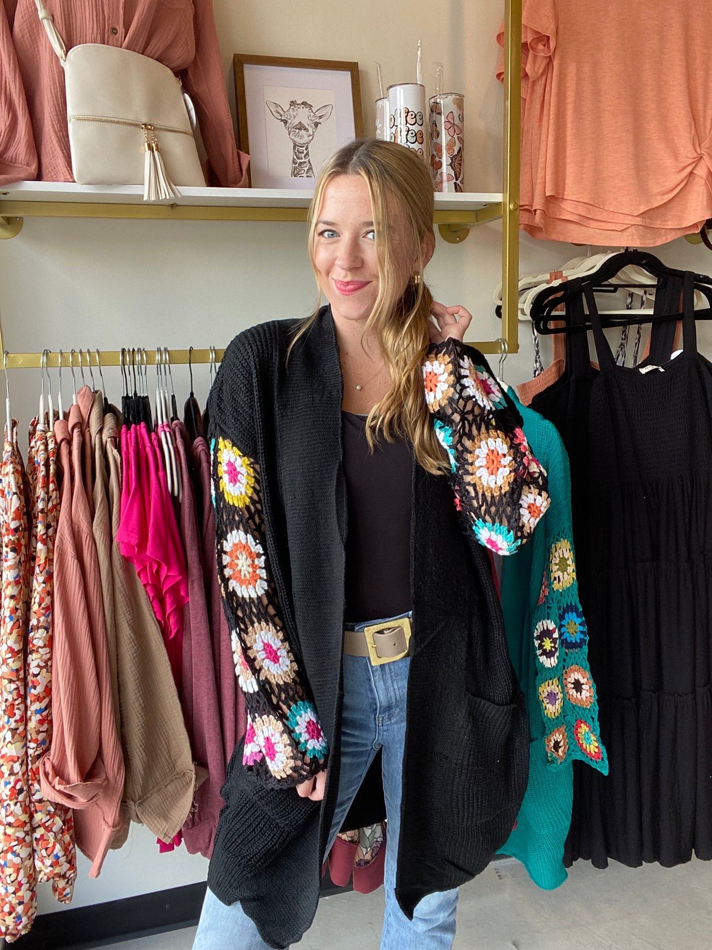 Blakeley Crochet Cardi- Black