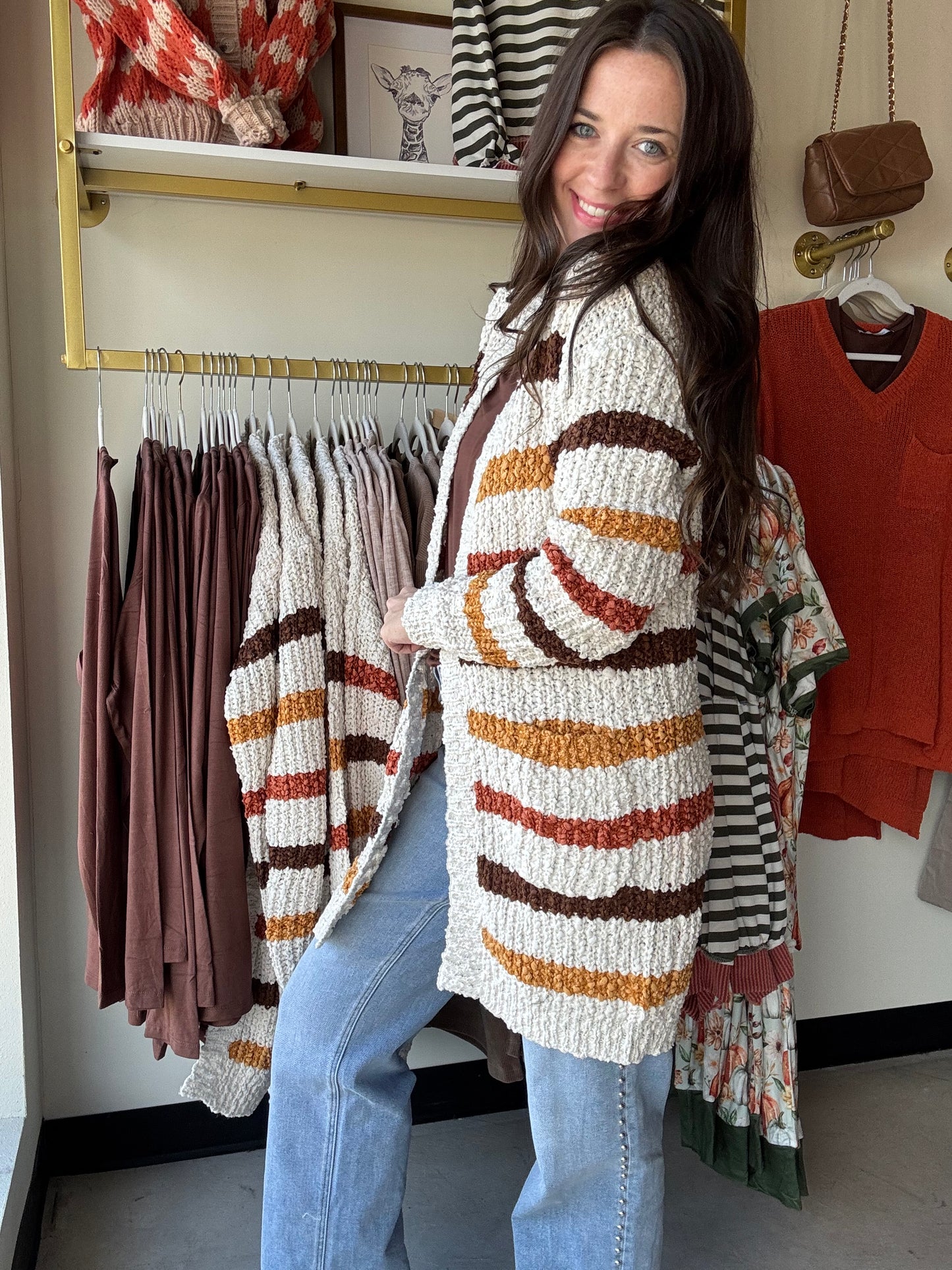 Fall Stripes Cozy Cardigan