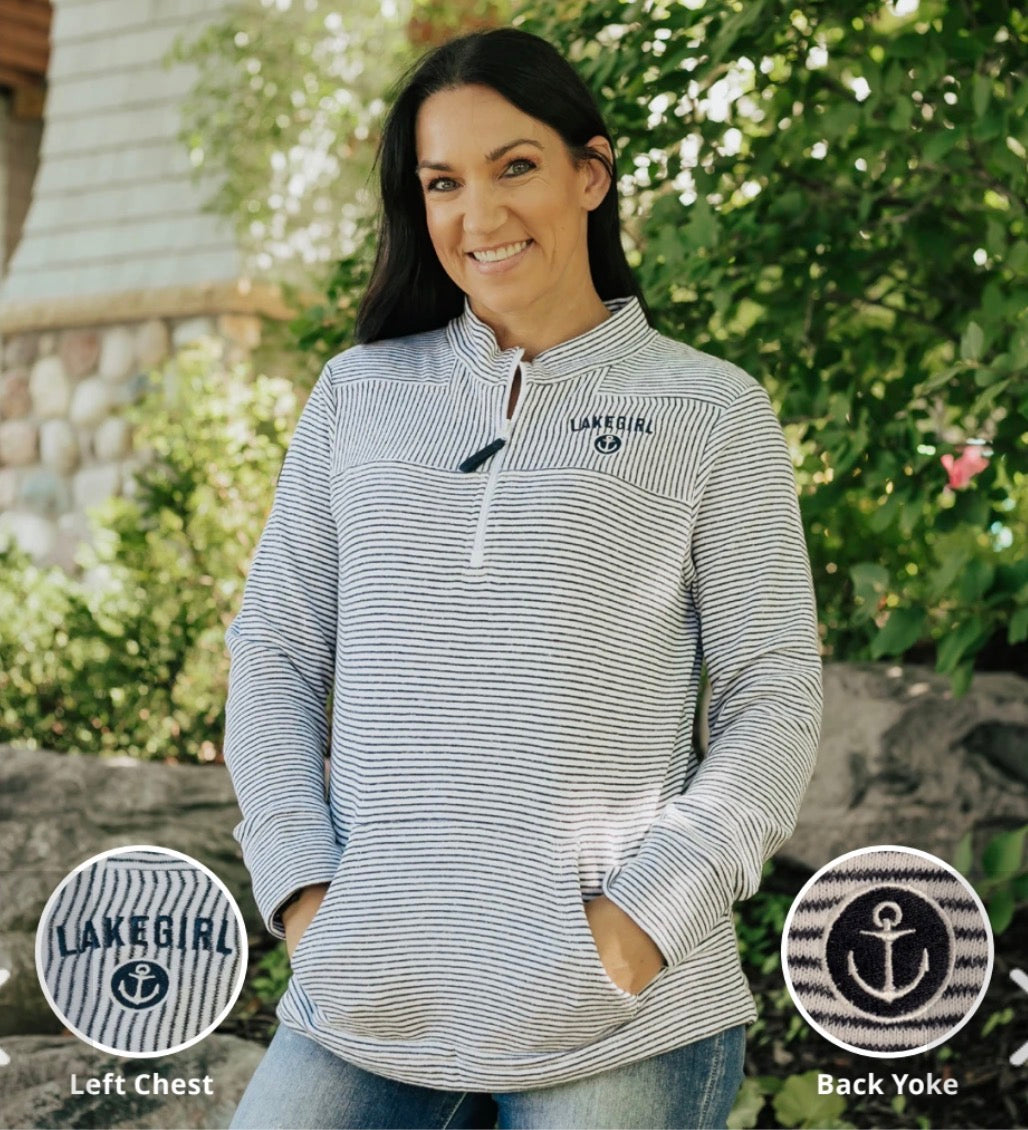 Lakegirl French Terry Stripe 1/4 Zip