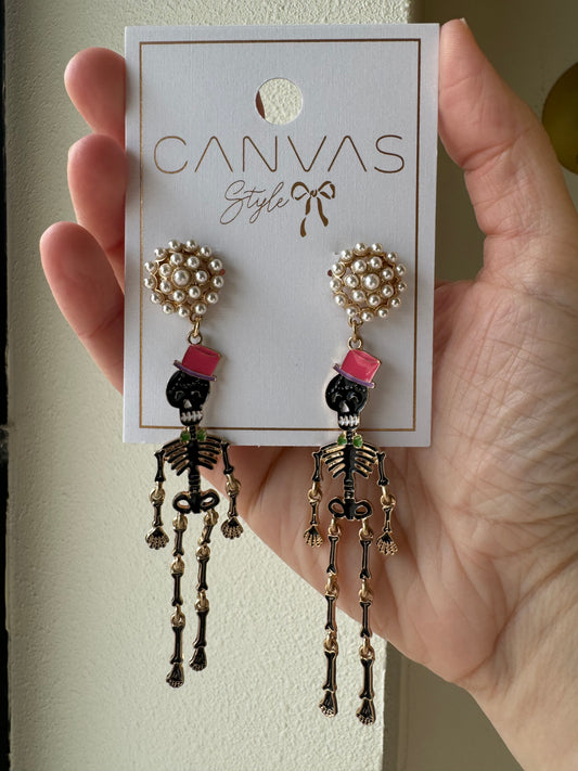 Halloween Enamel Skeleton Earrings