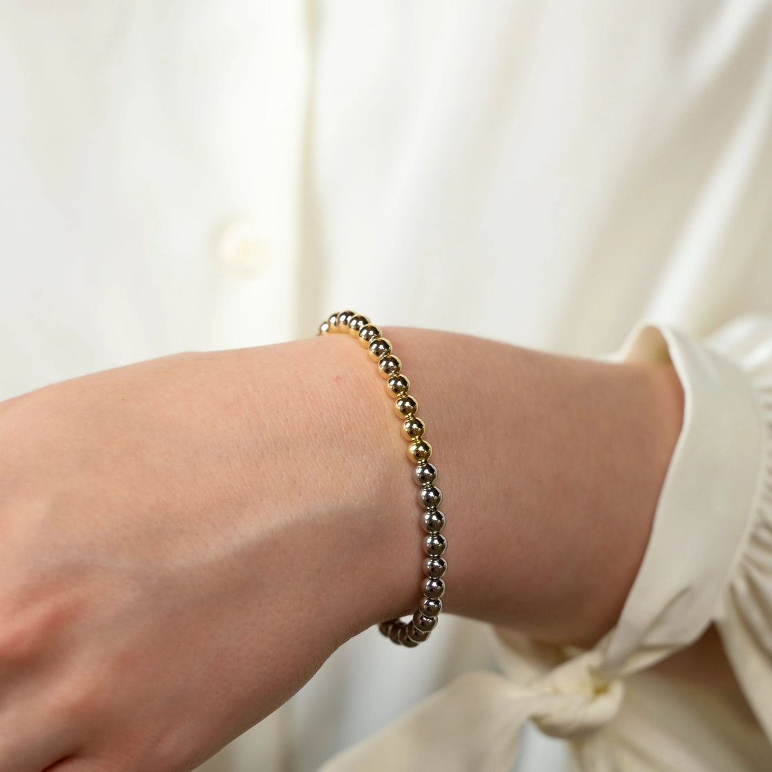 Two Tone Adjustable Bracelet - 5mm