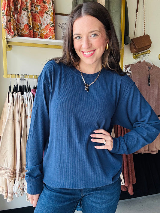 Navy Corrine Pullover