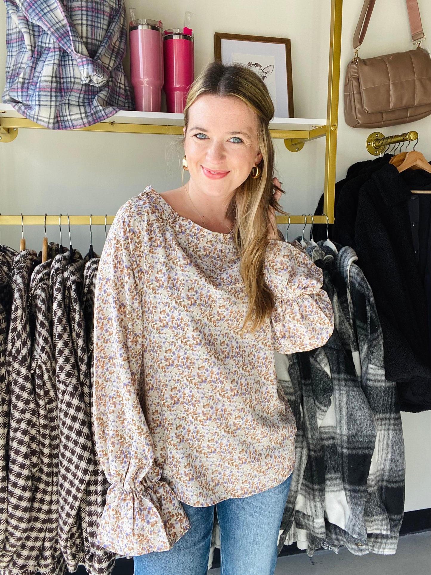 Lavender Mix Raglan Sleeve Blouse